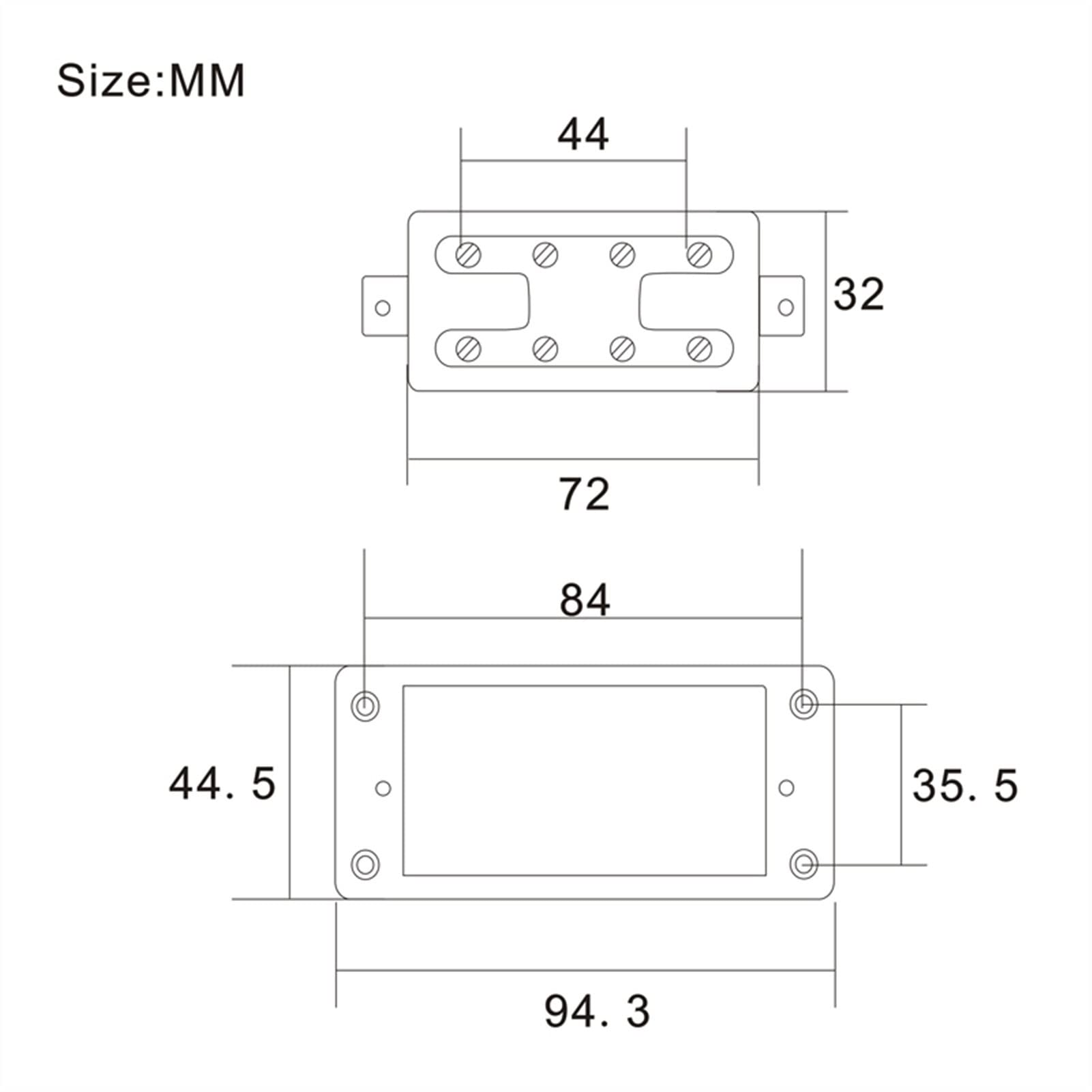 Mini Style Two Line 8 Hole 4 String Electric Bass Humbucker Pickup - Chrome Replacement Guitar Pickup for Neck/Bridge Position - Perfect for Rock, Jazz & Studio Recording