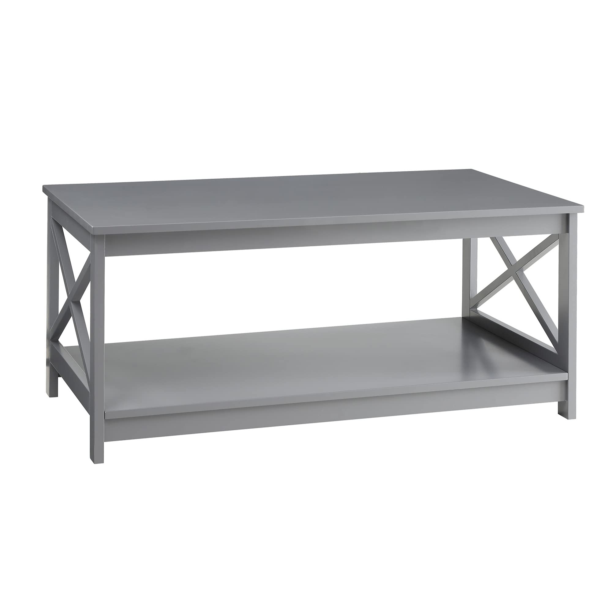 Ergode Oxford Coffee Table with Shelf - Modern Living Room Furniture, Sturdy & Spacious Design for Books, Decor, and Drinks - Perfect for Small Spaces, Apartments, and Cozy Homes