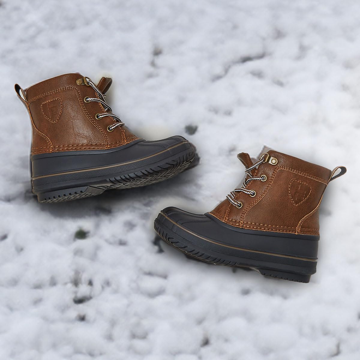 LONDON FOG Warrington Insulated Waterproof Snow Boots for Kids - Winter Duck Boots for Boys & Girls (Toddler to Big Kid Sizes 11-7) - Perfect for Snow Play, School & Outdoor Winter Activities