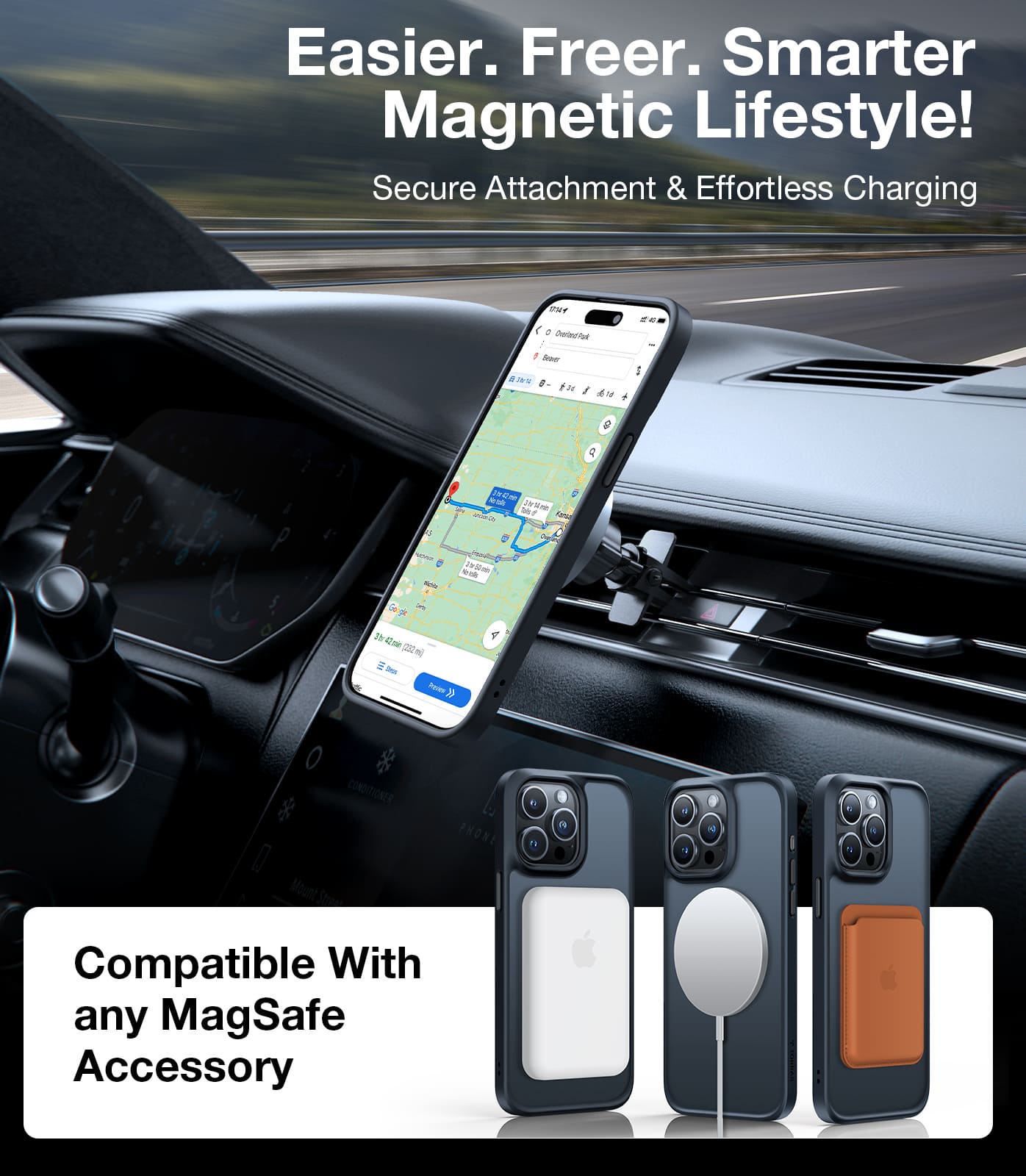 Guardian Mag Magnetic Case for iPhone 15 Pro Max - Ultra-Thin Protective Cover with Strong Magnet for Car Mount & Wireless Charging | Perfect for Driving, Work & Travel