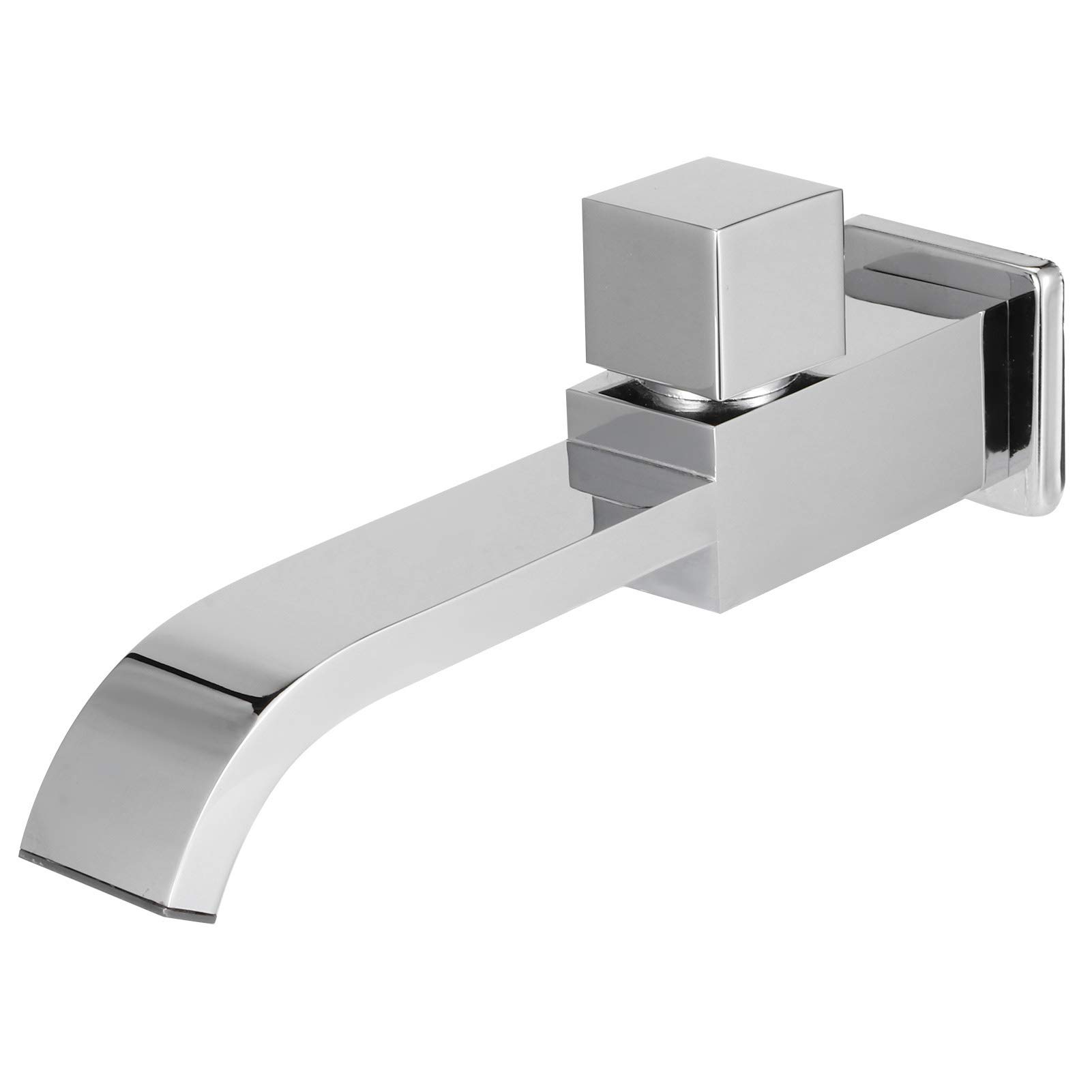 Brass Single Cold Waterfall Basin Faucet for Bathroom Sink - Chrome Finish