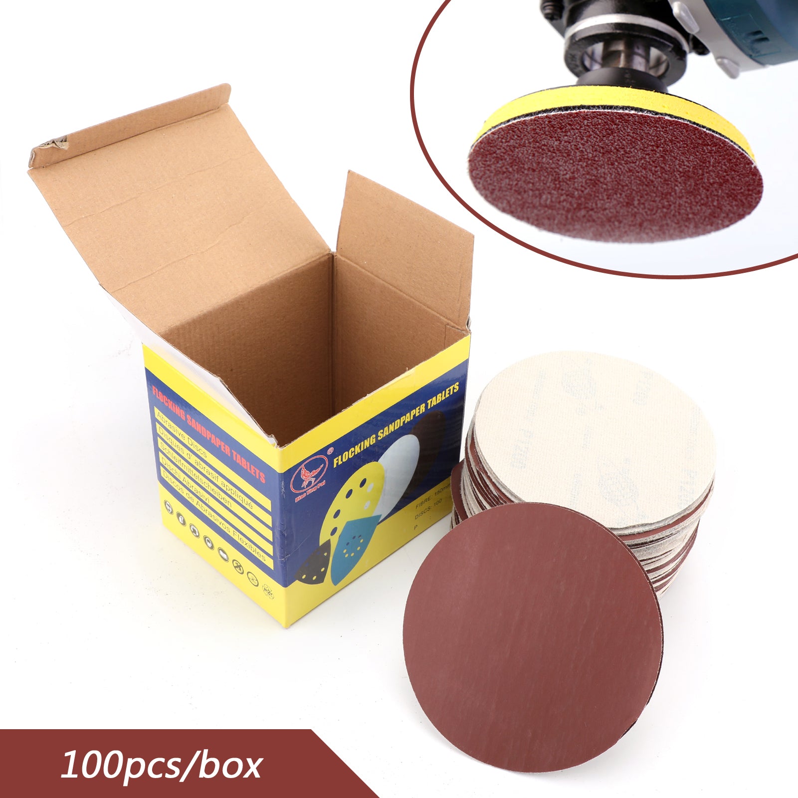 100PCS 6-Inch Hook & Loop Sanding Discs, 40-2000 Grit Sandpaper Sheets for Woodworking, Metal Polishing & Automotive Sanding - Multi-Purpose Abrasive Discs for Orbital Sanders
