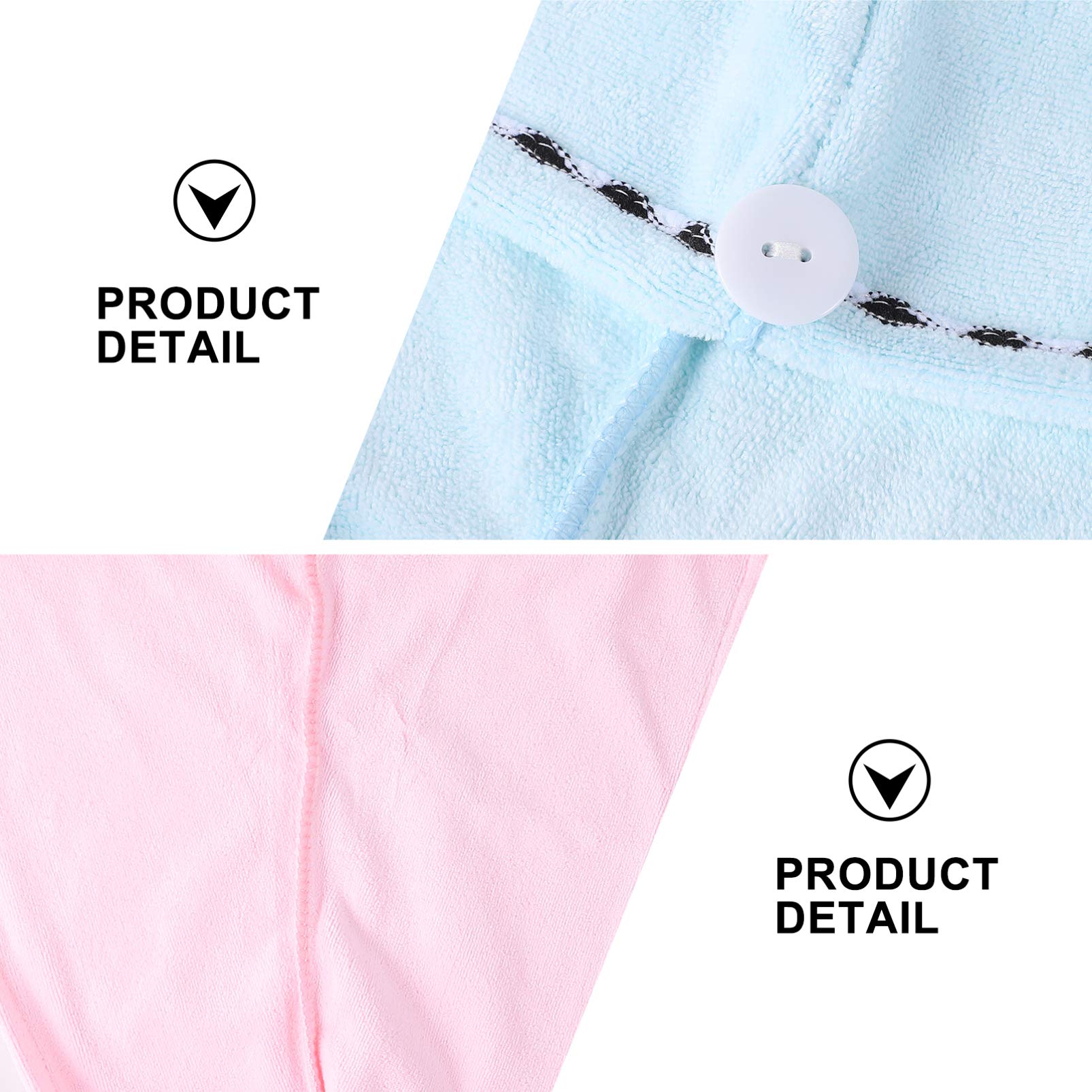 Healifty 2pcs Microfiber Shower Cap for Women - Hair Dry Wrap & Bath Accessories for Curly Hair Care