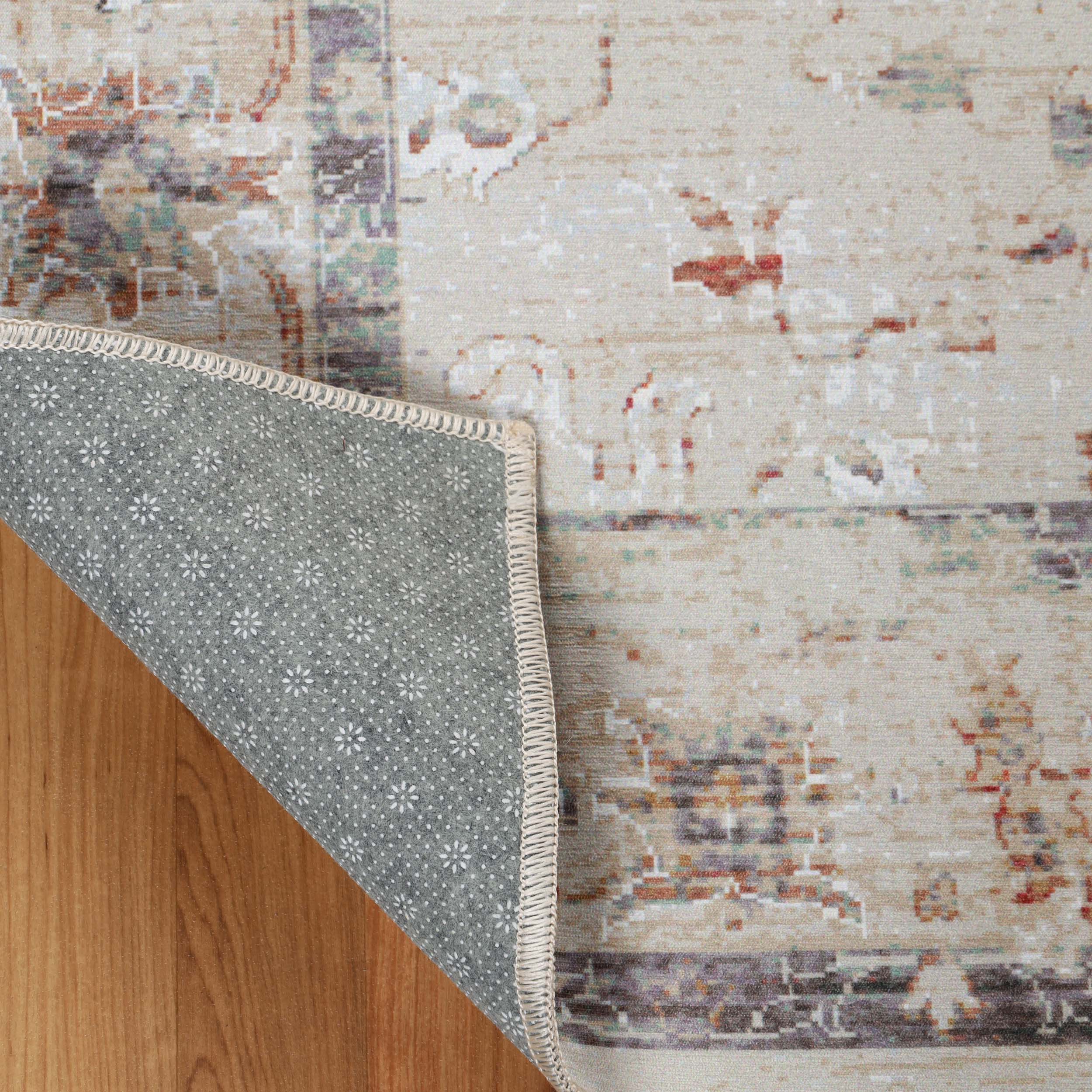 Elegant Swan Floral Non-Slip Washable Indoor Area Rug - Perfect for Living Room, Bedroom, or Hallway Runner
