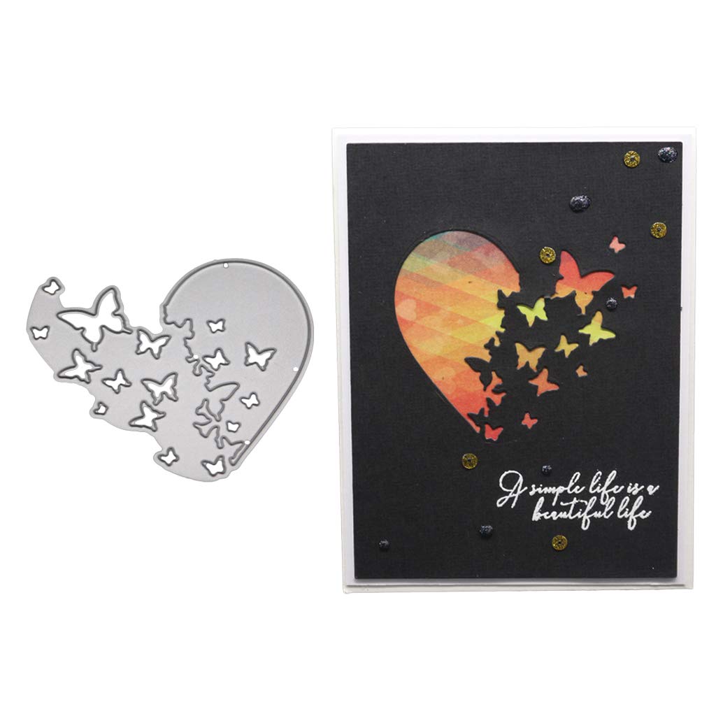 Heart Butterfly Metal Die Cuts for Card Making - Scrapbooking Embossing Dies, DIY Album Paper Craft Decoration - Perfect for Greeting Cards, Wedding Invitations & Memory Books