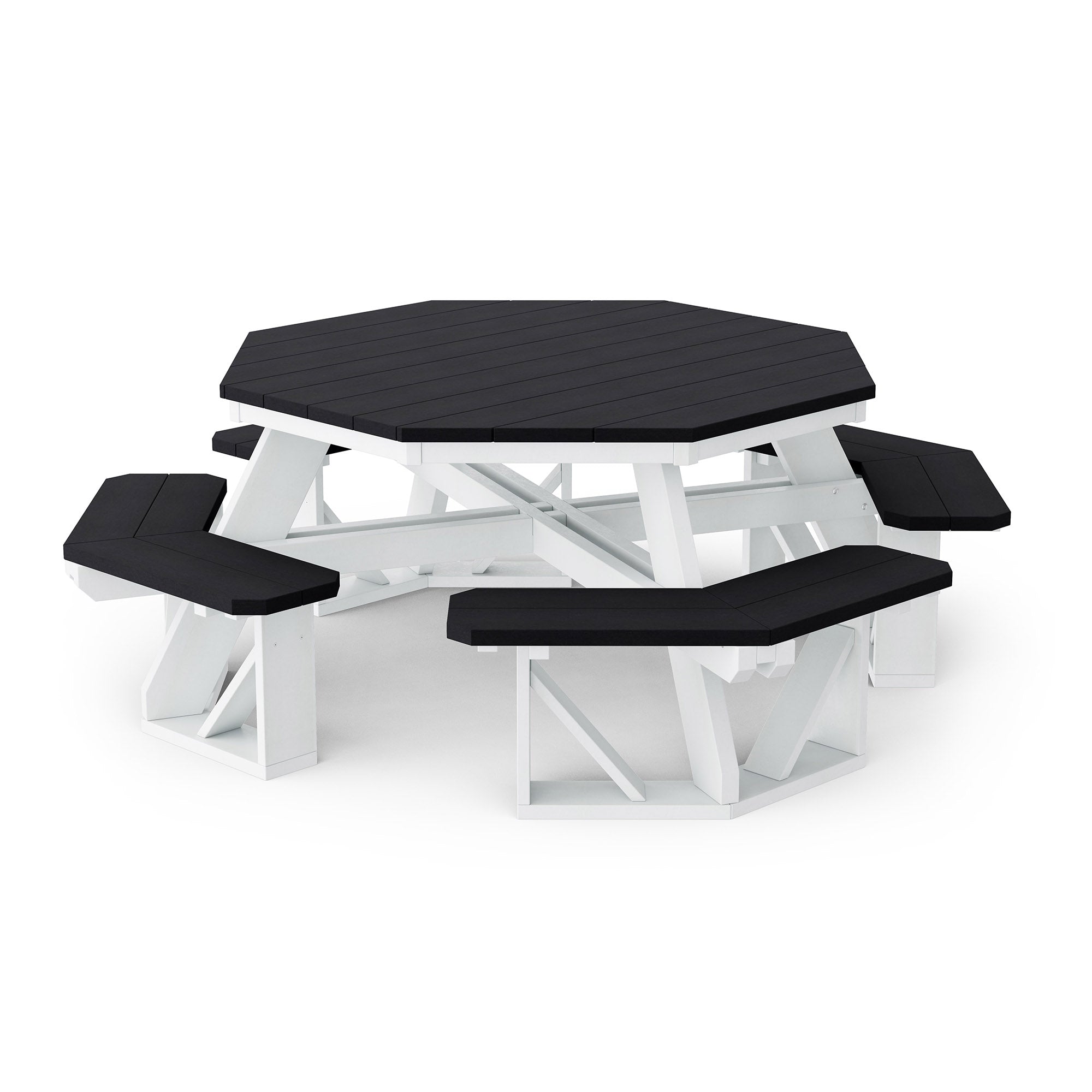 Heritage Octagon Picnic Table - 8-Person Outdoor Dining Set for Backyard, Patio, Garden, Park & Camping - Durable All-Weather Wooden Picnic Bench