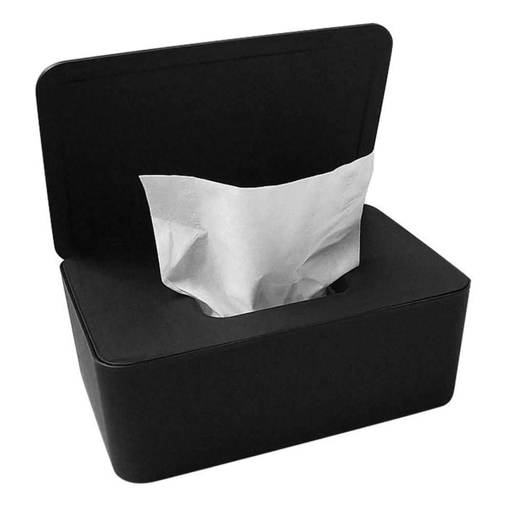 ZIJIAGE Wet Wipes Dispenser Holder - Tissue Storage Box with Lid for Home & Office Use - Black & White Color Options - Perfect for Bathroom, Kitchen, Nursery, and Travel Organization