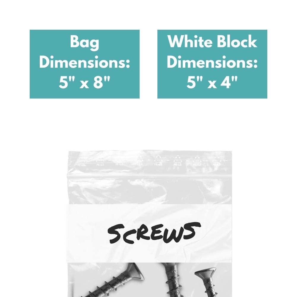 5x8 Inch 4 Mil Clear Reclosable Plastic Bags with White Block - Case of 10000 for Shipping, Storage & Retail Merchandise