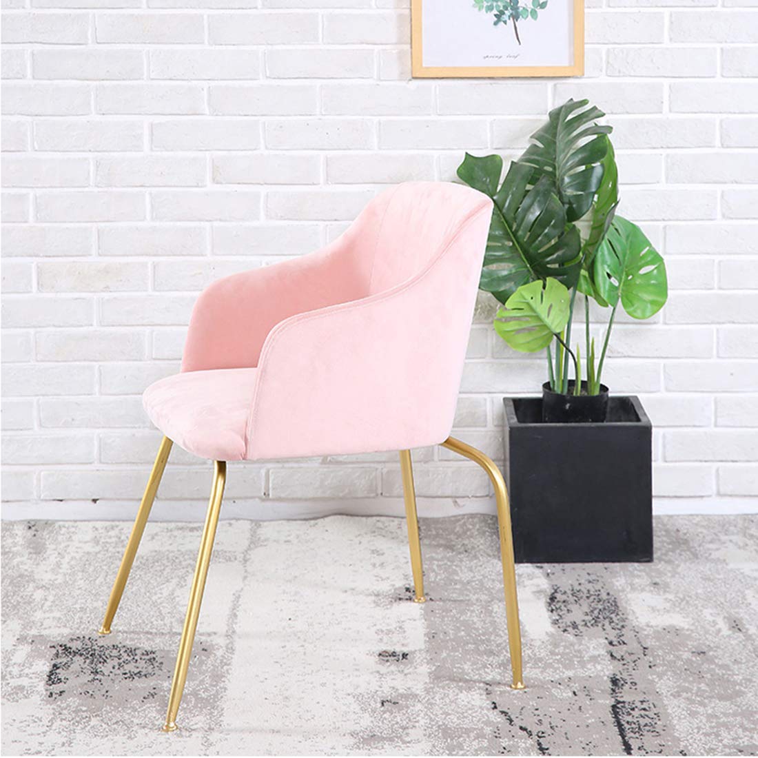 Nordic Iron Restaurant Sofa Chair - Comfortable Fabric Dining Chair for Home, Office, Cafe & Salon | Modern Design Living Room, Study Room & Makeup Chair for Relaxation & Leisure