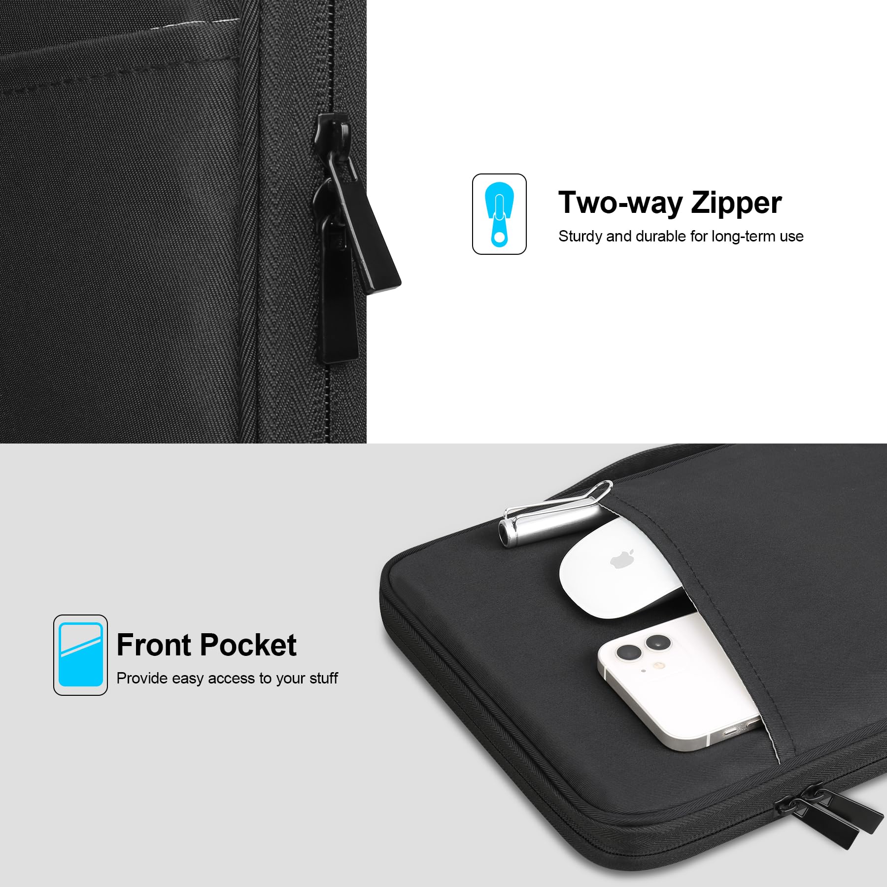Lacdo 11 Inch Tablet Sleeve Case - Compatible with iPad Pro M4/Air M3 M2/A16, 10.9