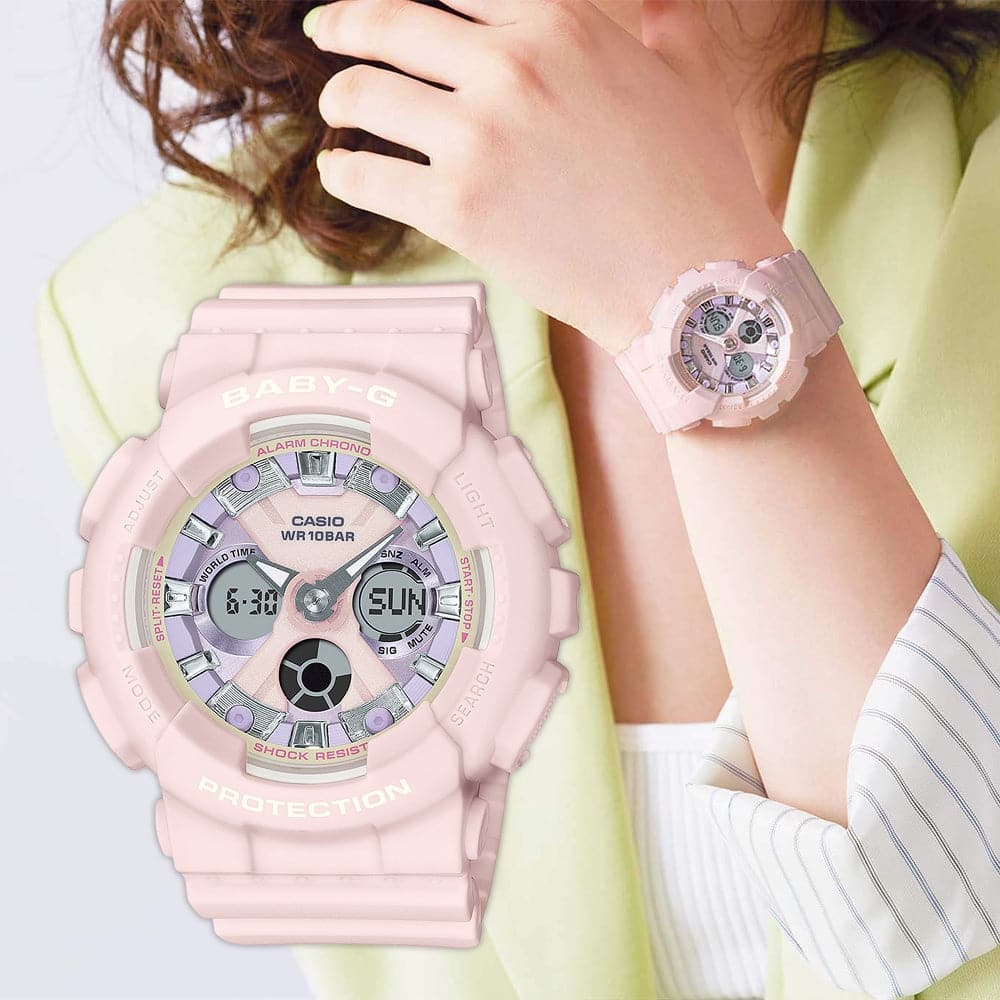 CASIO BABY-G BA-130WP-4ADR Pink Resin Strap Women's Digital Sport Watch - Waterproof, Shock Resistant for Running, Swimming & Outdoor Activities