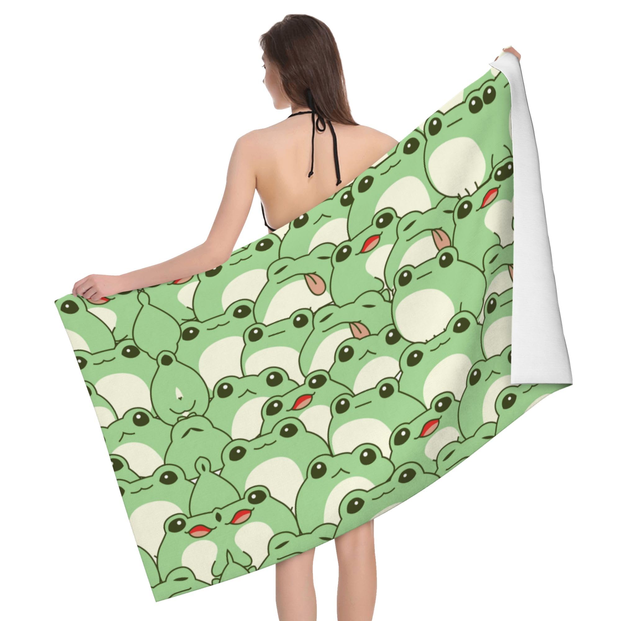 Cute Frog Hand Towels - Soft & Highly Absorbent Polyester Cotton Bath Towels for Home, Hotel & Spa | Quick Drying & Skin-Friendly | Perfect for Bathroom, Kitchen & Guest Use