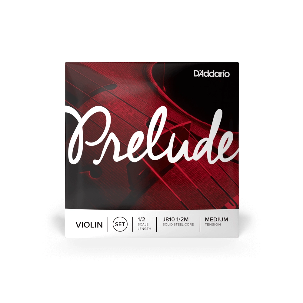 D'Addario Prelude Violin Strings Set - 1/2 Size, Medium Tension for Student & Intermediate Players - Perfect for Practice, Performances & Orchestral Use