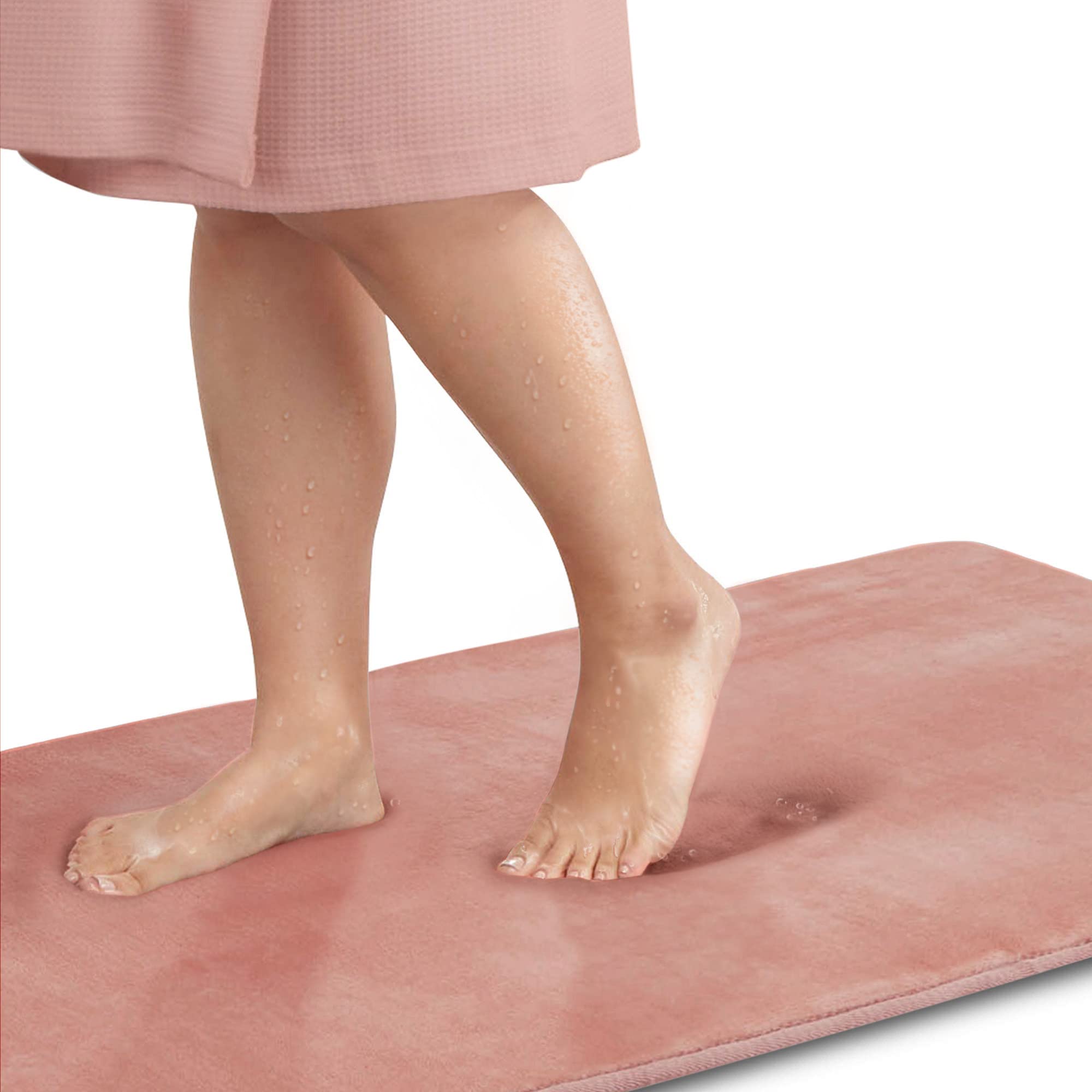 Genteele Memory Foam Bath Mat - Non Slip Absorbent Super Soft Velvet Bathroom Rug (60