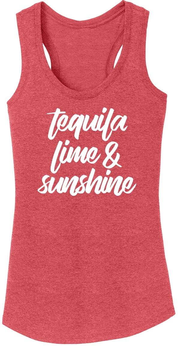 Funny Women's Tequila Lime & Sunshine Graphic Tri-Blend Tank Top - Perfect for Beach Parties, Summer Vacations & Casual Outings