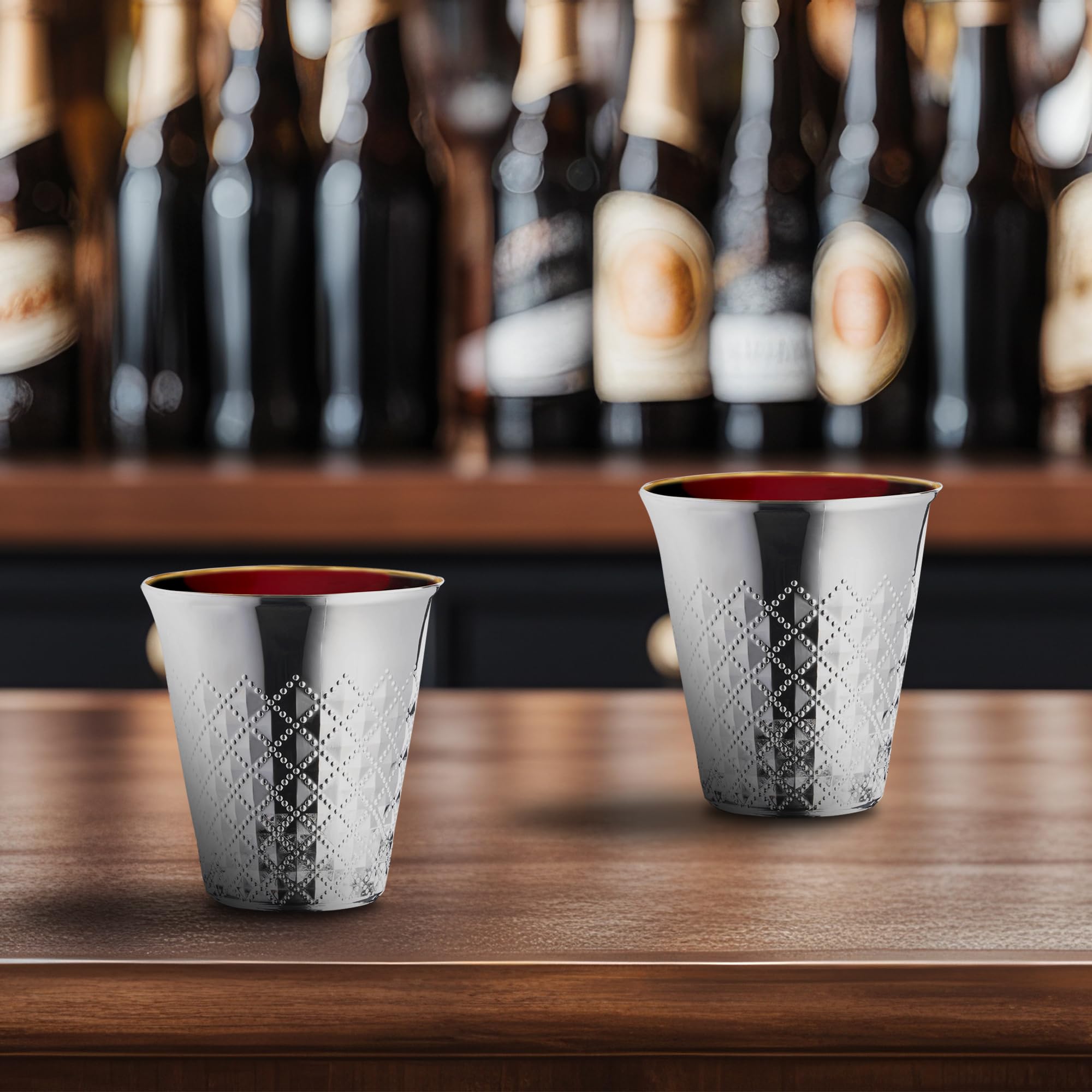 Disposable Plastic Cups - 300 Pack Shiny Metallic Aluminum Silver Round Plastic Kiddush Cups for Weddings, Parties & Special Occasions | Elegant Drinkware for Cocktails, Juice & Beverages