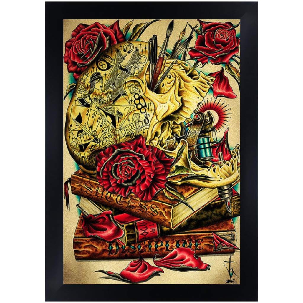 The Craft by Tyler Bredeweg - Neo-Traditional Tattoo Gun Artist Framed Art Print - Wall Decor for Tattoo Studios, Home Offices & Art Collectors