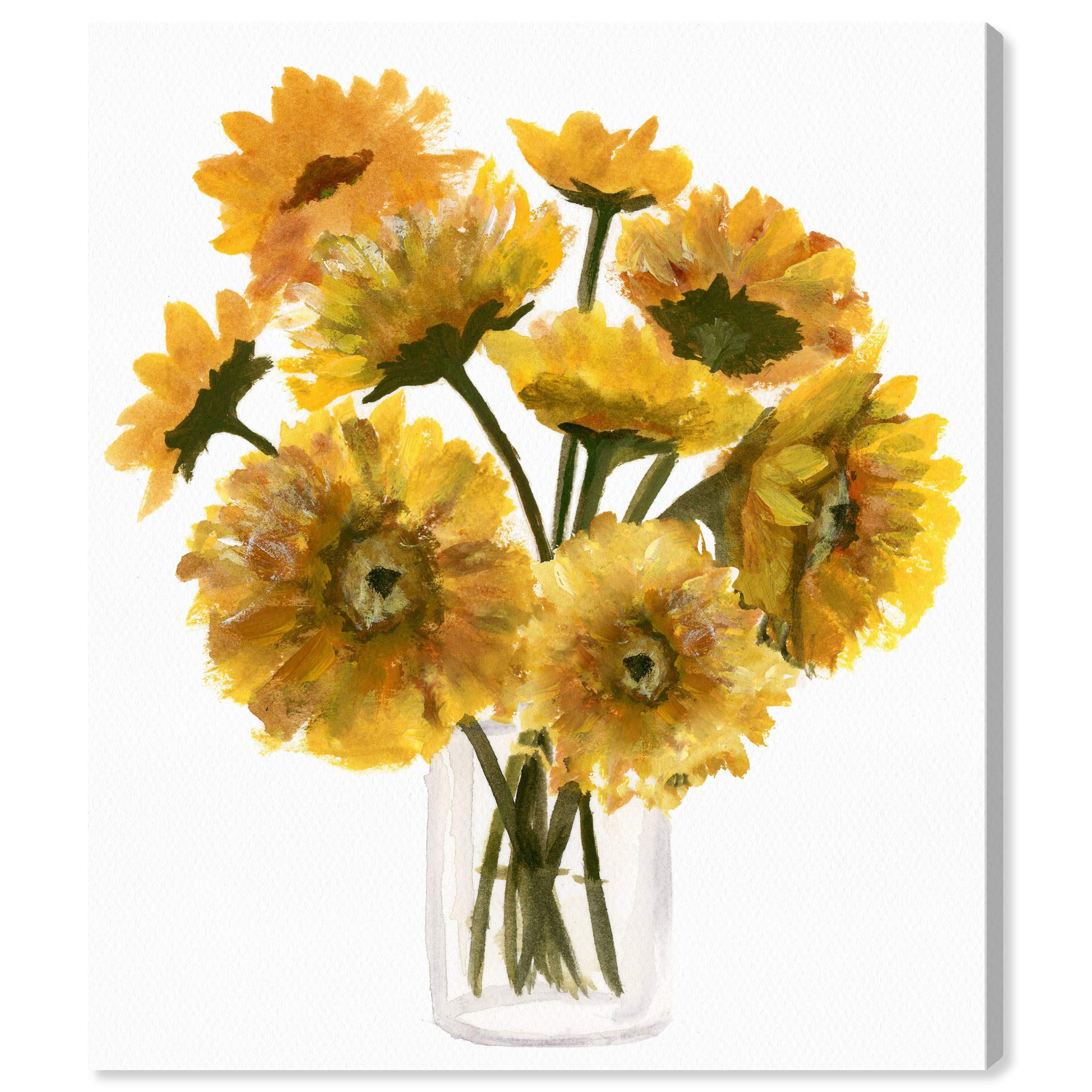 Oliver Gal Floral Wall Art Canvas Print 'Happy Daisies' - 30x36 Inch Yellow & White Home Decor for Living Room, Bedroom, Office - Modern Botanical Painting for Housewarming Gift & Interior Design