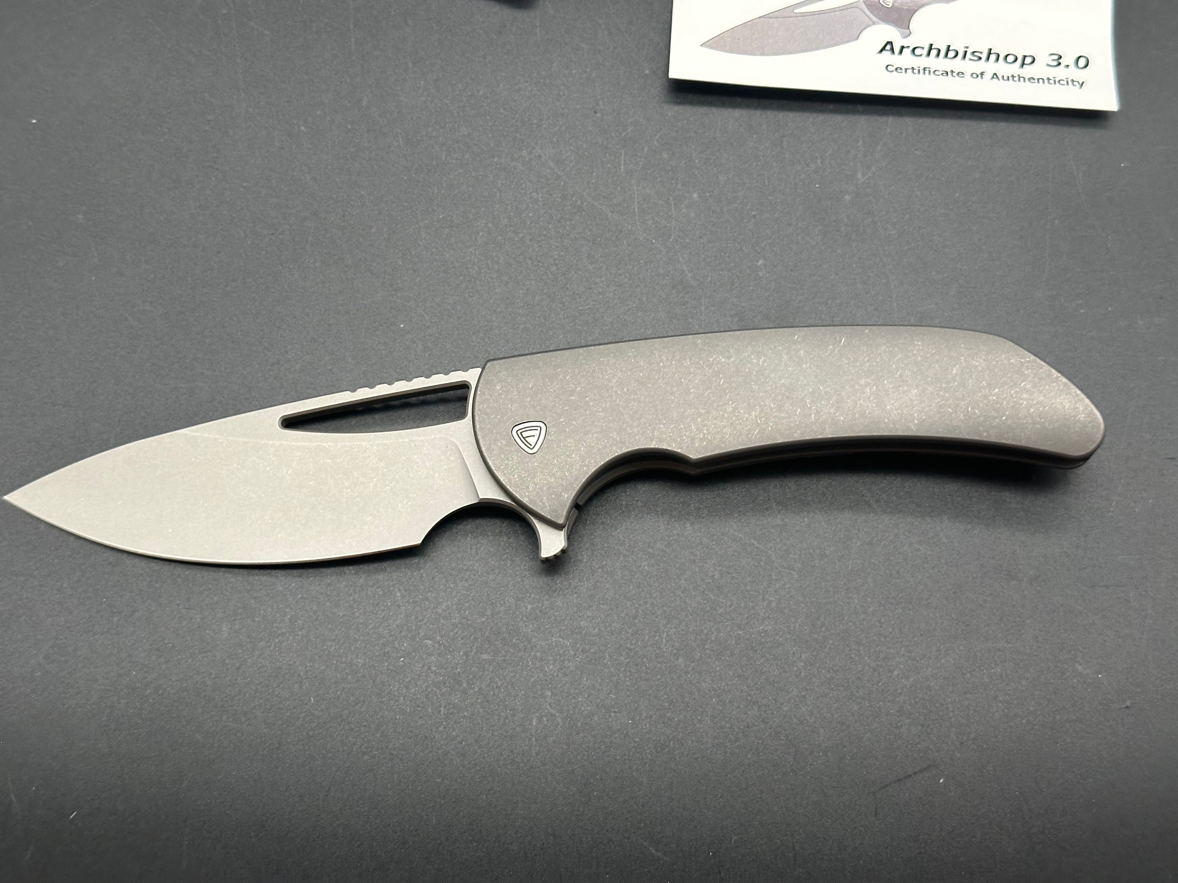 Ferrum Forge Archbishop 3.0 Titanium Flipper Knife - Premium EDC Pocket Knife with 3.5