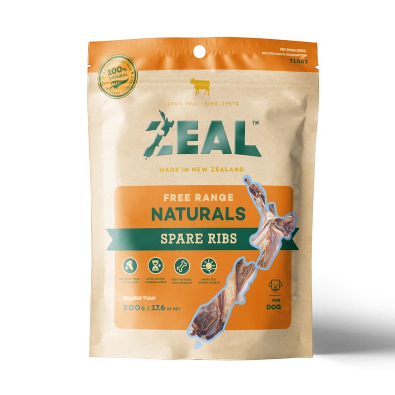 Zeal Free Range Natural Spare Ribs Dog Treats - All-Natural, Grain-Free Chews for Small & Large Dogs - Perfect for Training, Dental Health & Long-Lasting Entertainment