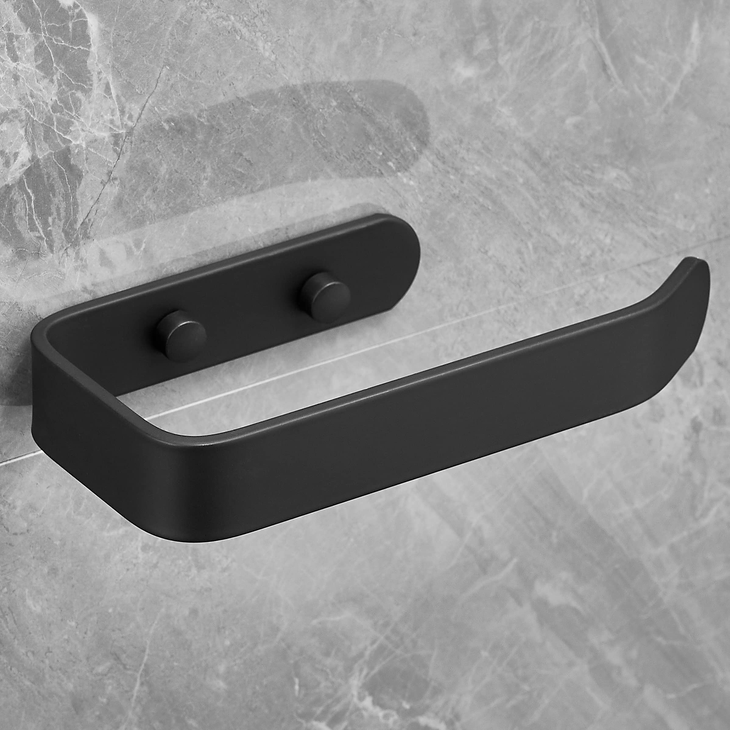 Plantex Space Aluminum Toilet Paper Holder - Modern Bathroom Tissue Roll Dispenser for Home & Office - Durable Black Bath Accessory (Perfect for Bathrooms, Restrooms, RVs & Tiny Homes)