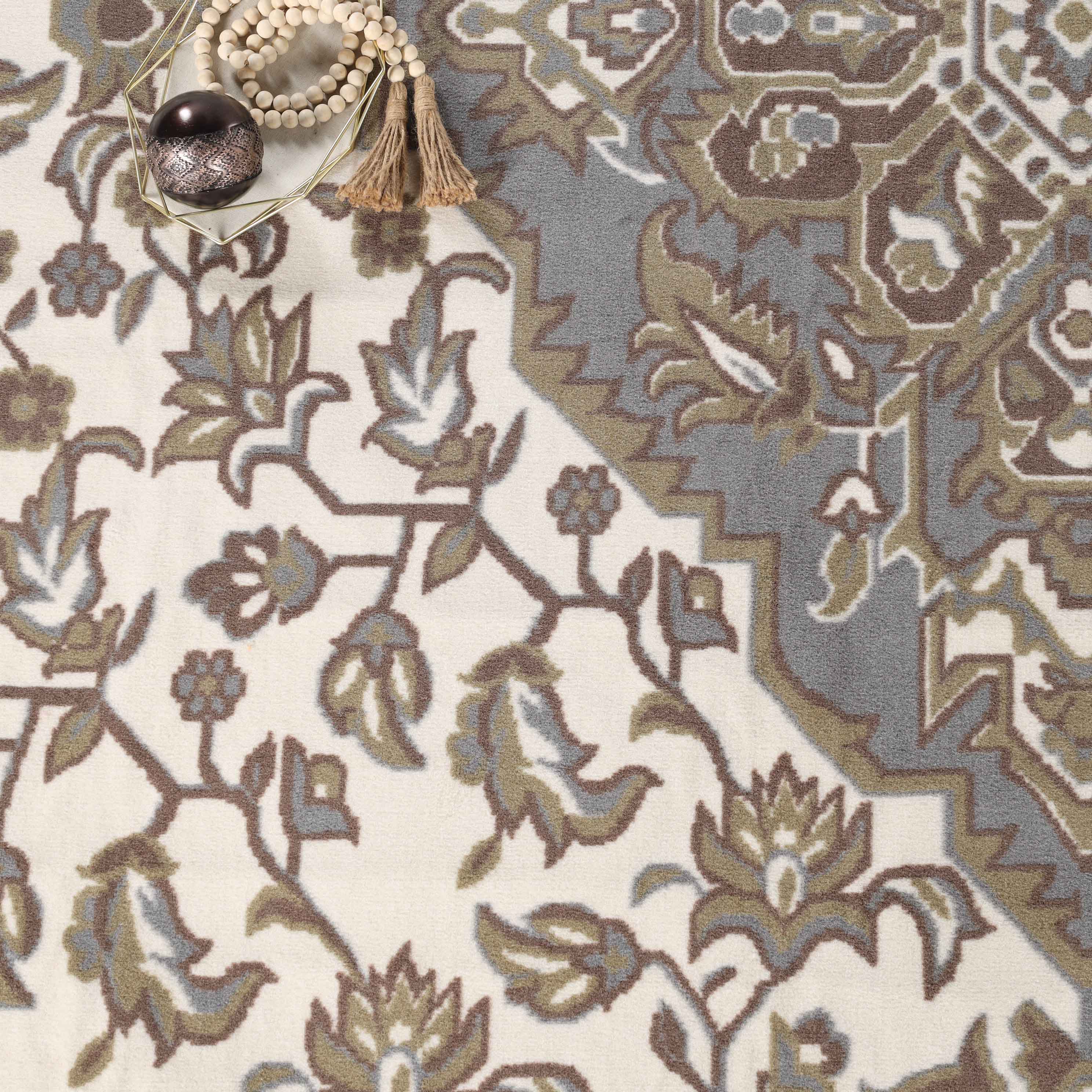 Glendale Traditional Floral Medallion Indoor Area Rug - Non-Slip Living Room Carpet, Bedroom Runner, Hallway Decor | Soft & Durable Home Floor Mat for Cozy Interior Design