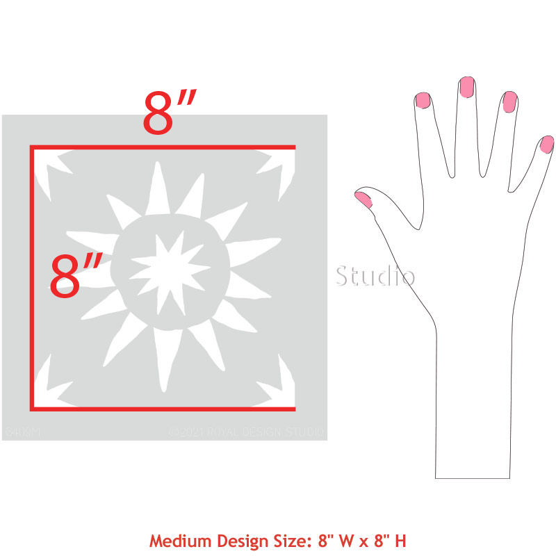 Starburst Tile Stencil - Reusable DIY Mosaic Tile Painting Template for Home Decor, Bathroom & Kitchen Backsplash - Perfect for Wall Art, Floor Design & Craft Projects