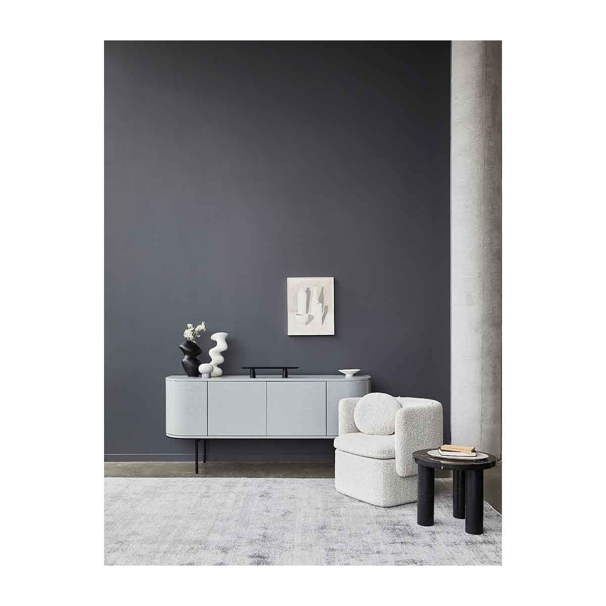 Amara Round Leg Marble Side Table - Modern Accent End Table for Living Room, Bedroom & Office - Durable Marble Top with Sturdy Metal Base