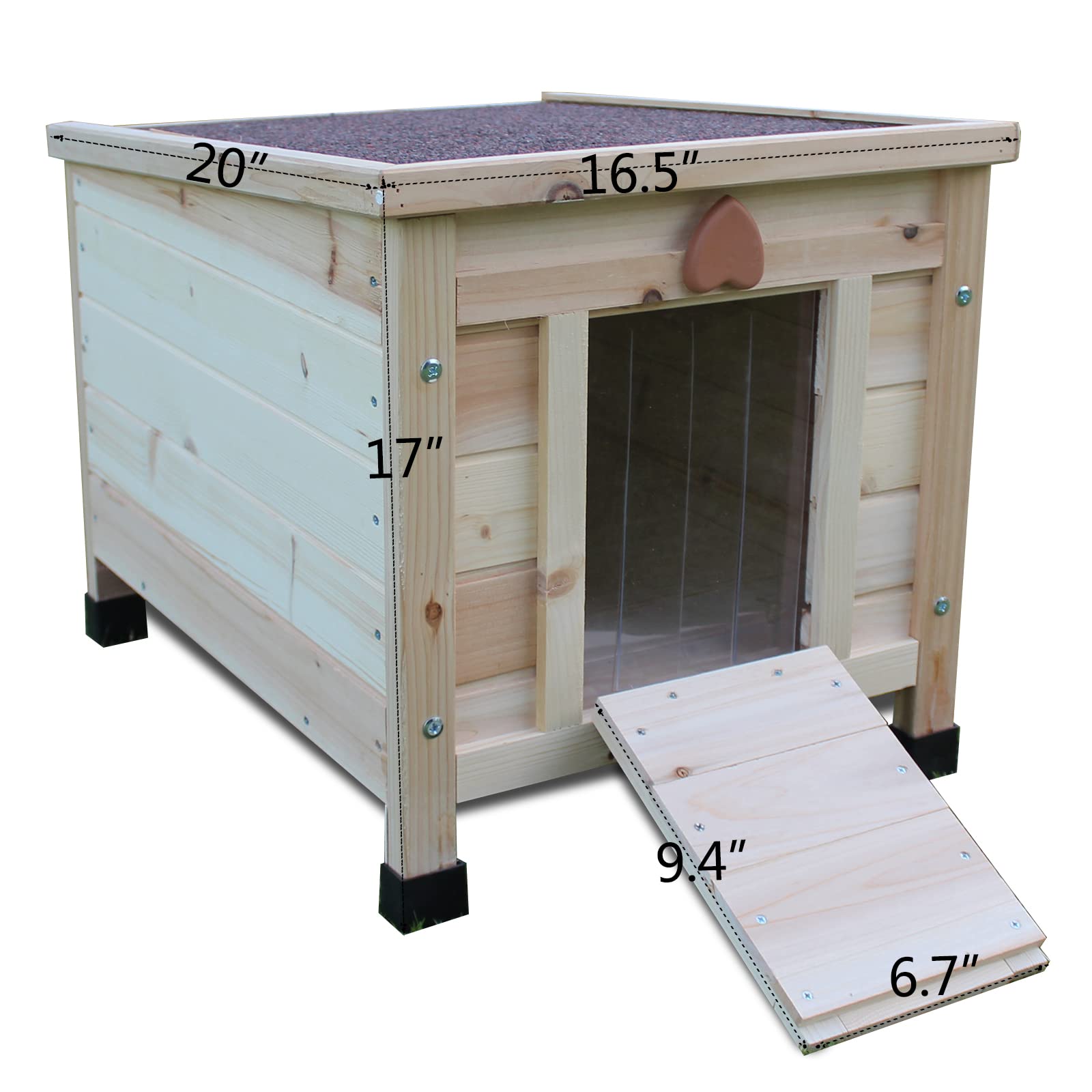 Rockever Weatherproof Outdoor Cat House - Wooden Shelter for Feral Cats & Small Pets, Rabbit Hutch - Beige | Perfect for Backyards, Gardens & All-Weather Protection