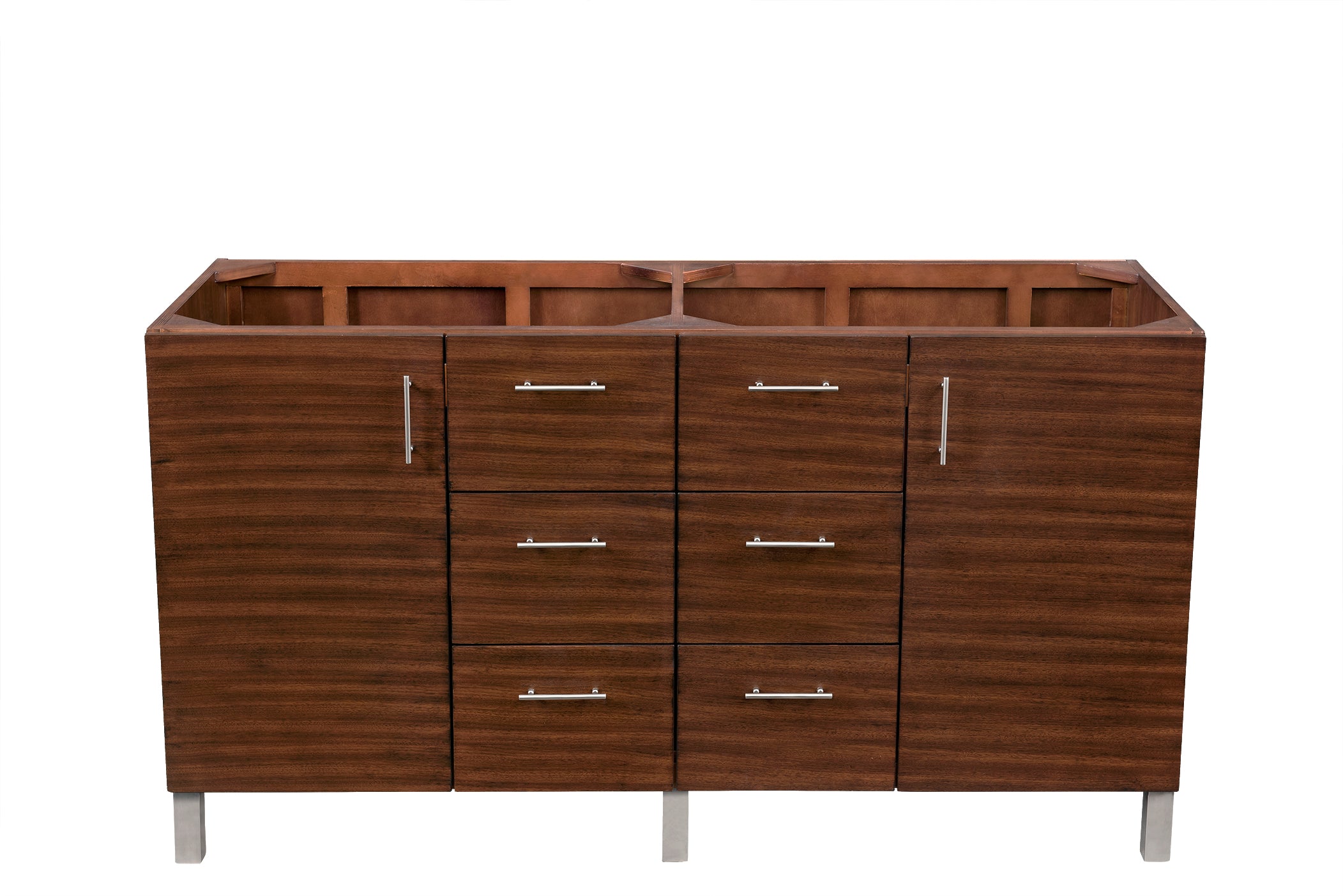 Metropolitan 60-Inch Double Bathroom Vanity in American Walnut - Perfect for Master Bathroom Renovation & Luxury Home Decor