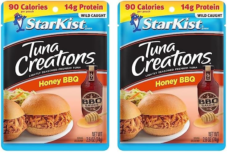 StarKist Tuna Creations Honey BBQ Flavor - 2.6 oz Single Serve Pouch (Pack of 2) | Ready-to-Eat Protein Snack for Lunch, Camping & On-the-Go Meals
