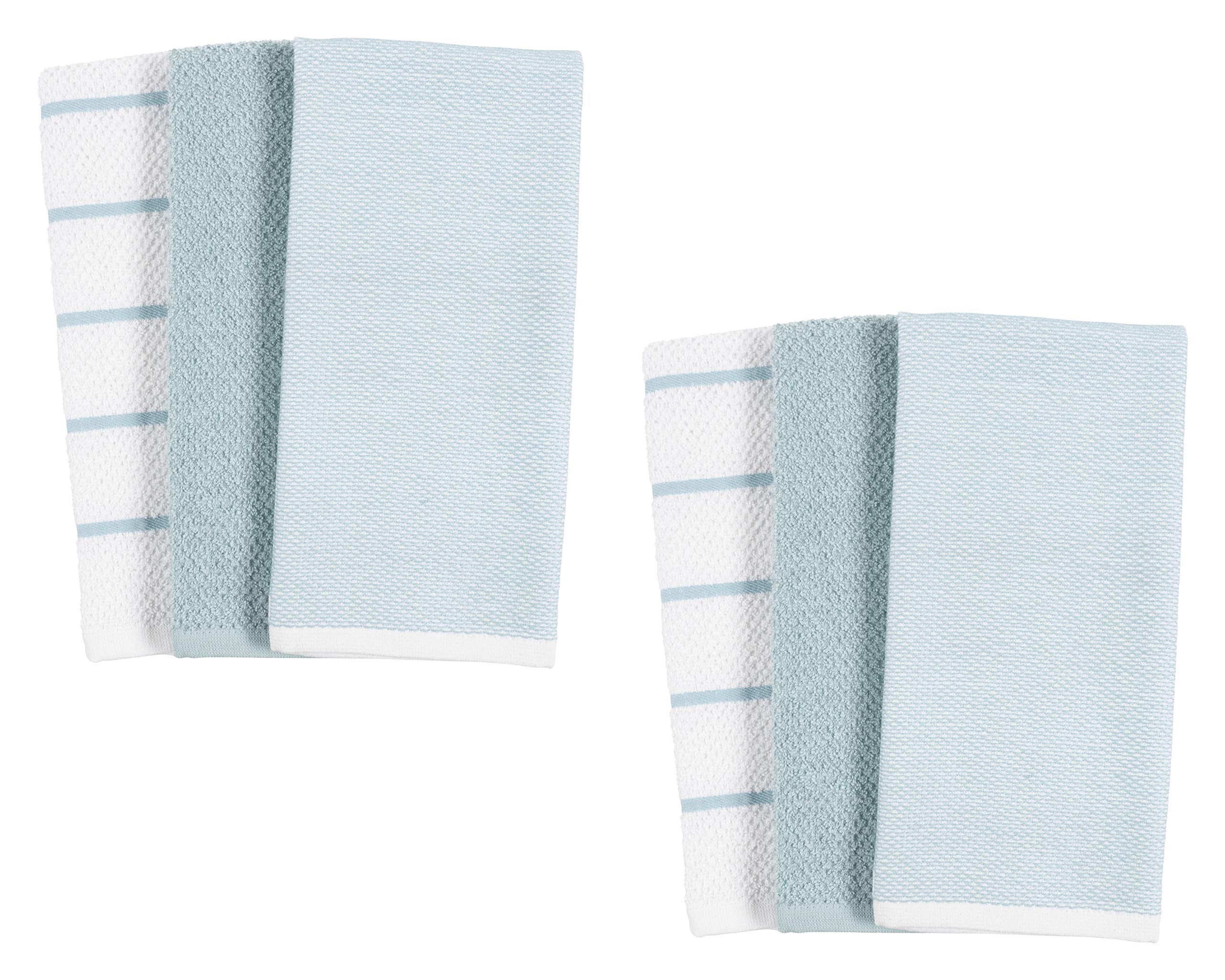 KAF Ayesha Curry Kitchen Towel Set - 6 Pack Aqua for Cooking & Cleaning