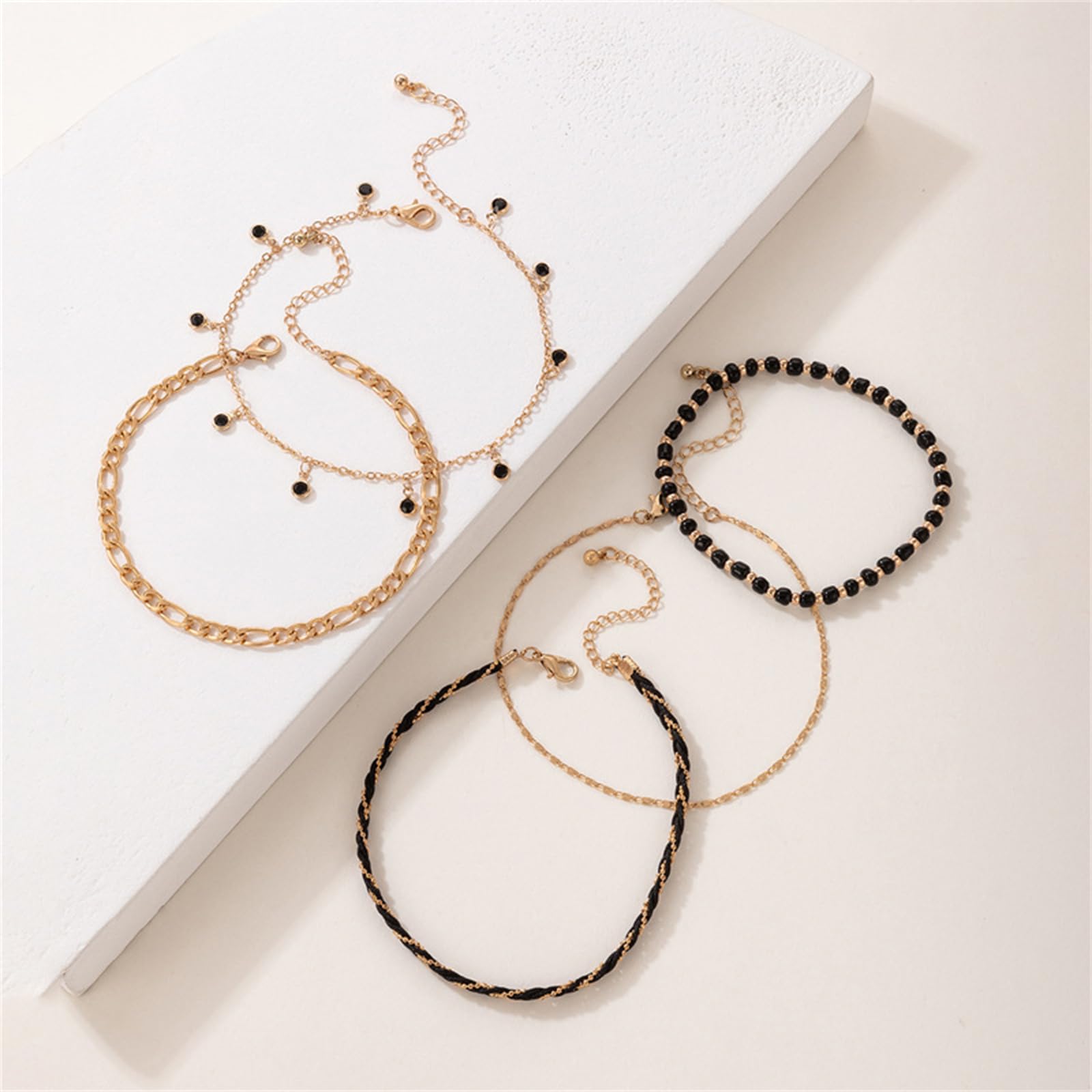 5Pcs Bohemian Layered Beaded Ankle Bracelets for Women - Dainty Stackable Seed Beads Elastic Foot Chain Jewelry - Perfect for Beach, Festival, and Summer Outfits