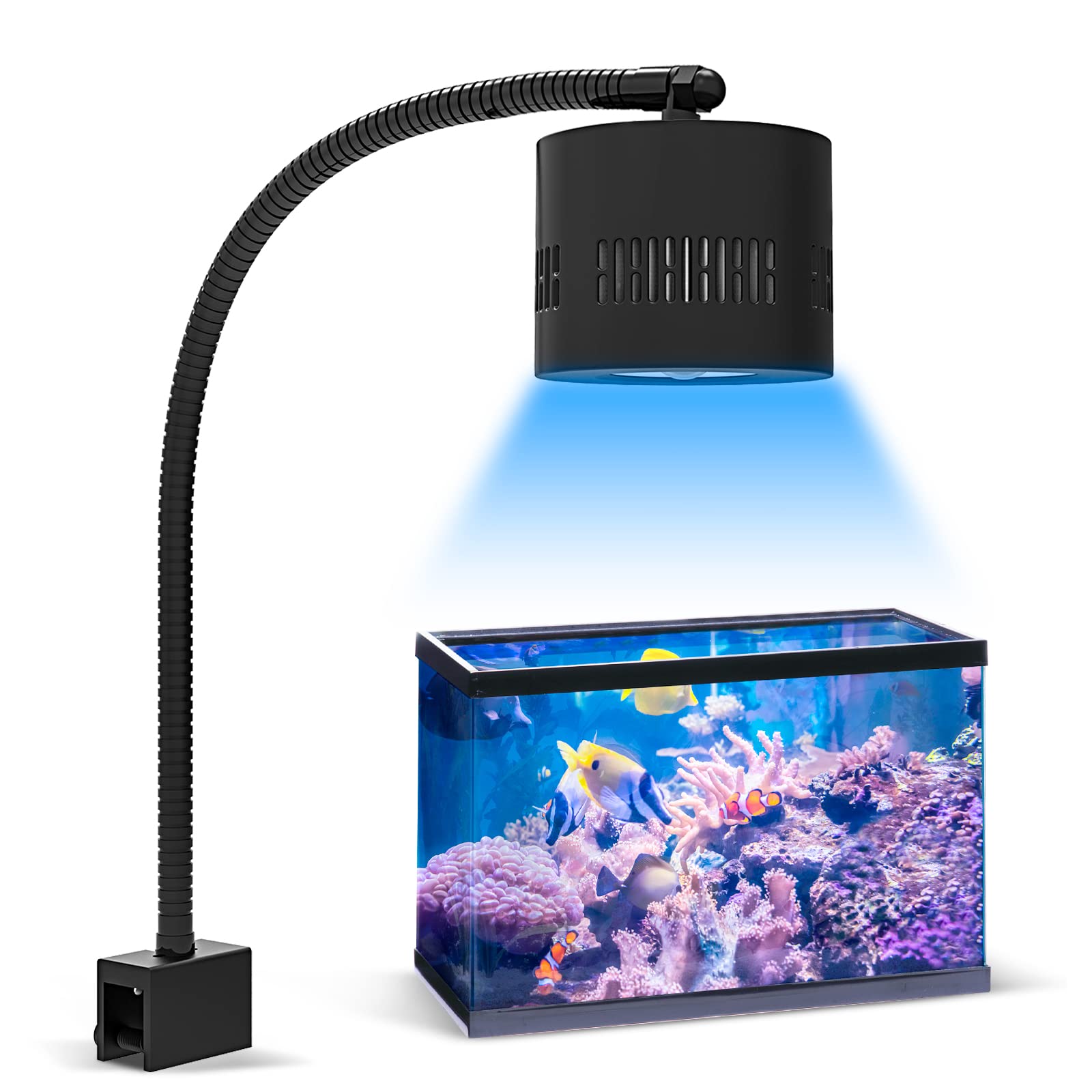 Full Spectrum Aquarium LED Light for Reef Coral & Saltwater Fish Tanks - Adjustable 4-Channel WiFi & Remote Control Nano Aquarium Lighting - Perfect for Marine, Reef, Coral Growth & Home Aquascaping (Reef S-120)