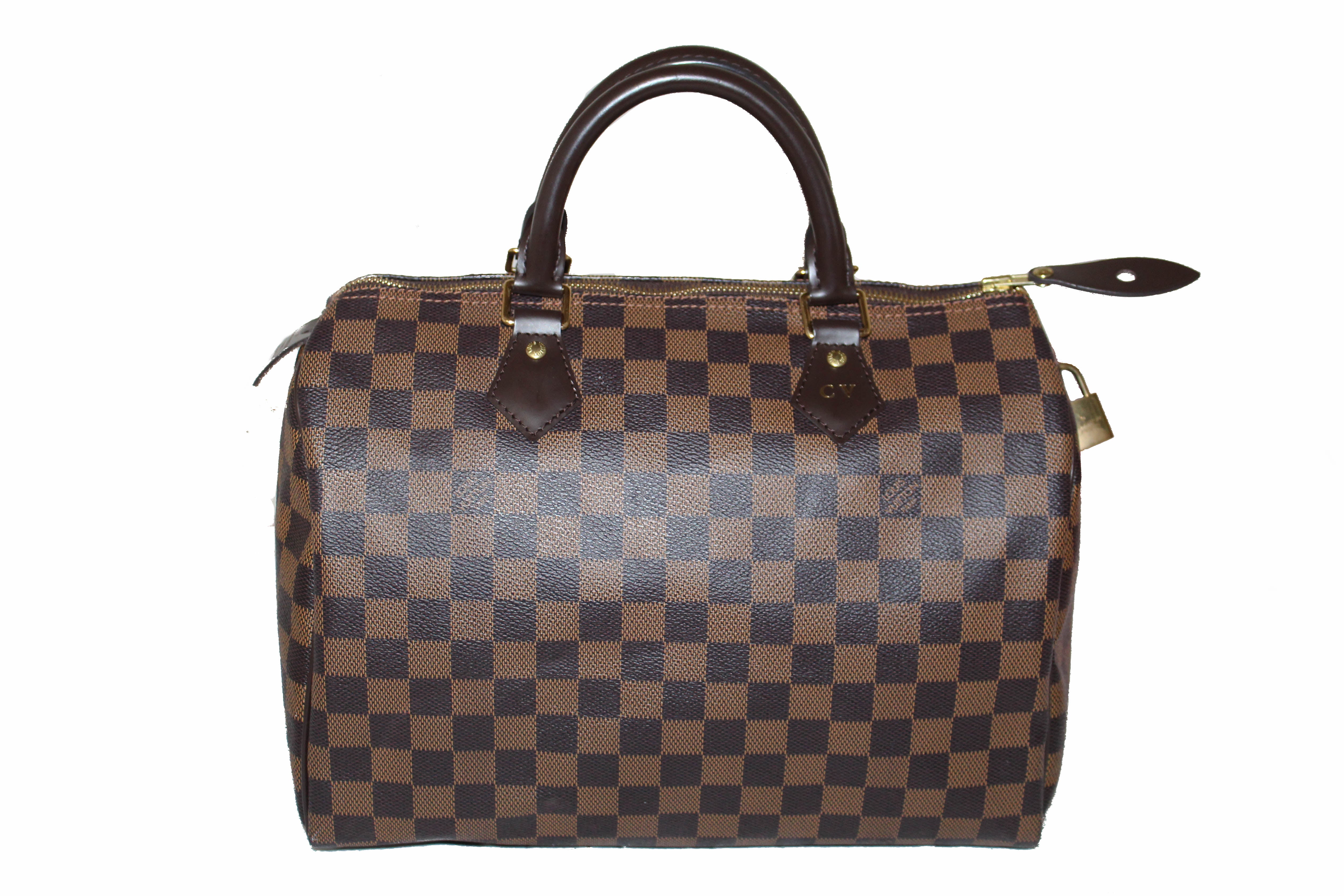 Authentic Louis Vuitton Damier Ebene Speedy 30 Crossbody Handbag - Luxury Designer Shoulder Bag for Women, Perfect for Work, Travel & Everyday Use