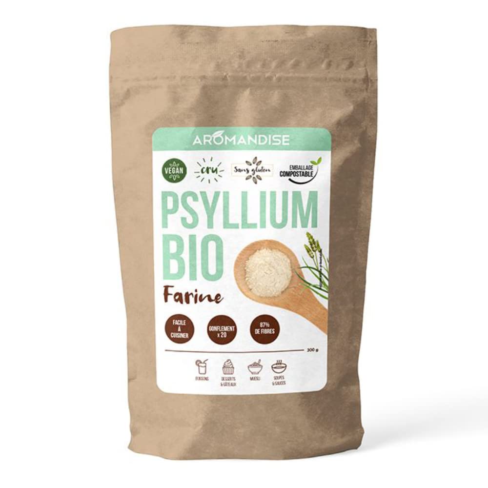 Organic Psyllium Husk Powder - 250g | Gluten-Free Fiber Supplement for Digestive Health | Perfect for Smoothies, Baking & Keto Diet