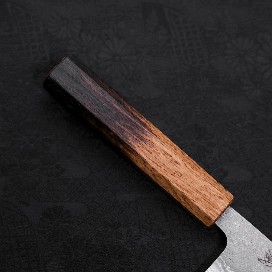 Premium 440C Santoku Knife - 165mm Nashiji Damascus Blade with Yaki Urushi Handle - Japanese Kitchen Knife for Professional Chefs & Home Cooking - Perfect for Slicing, Dicing & Chopping Vegetables, Meat & Fish