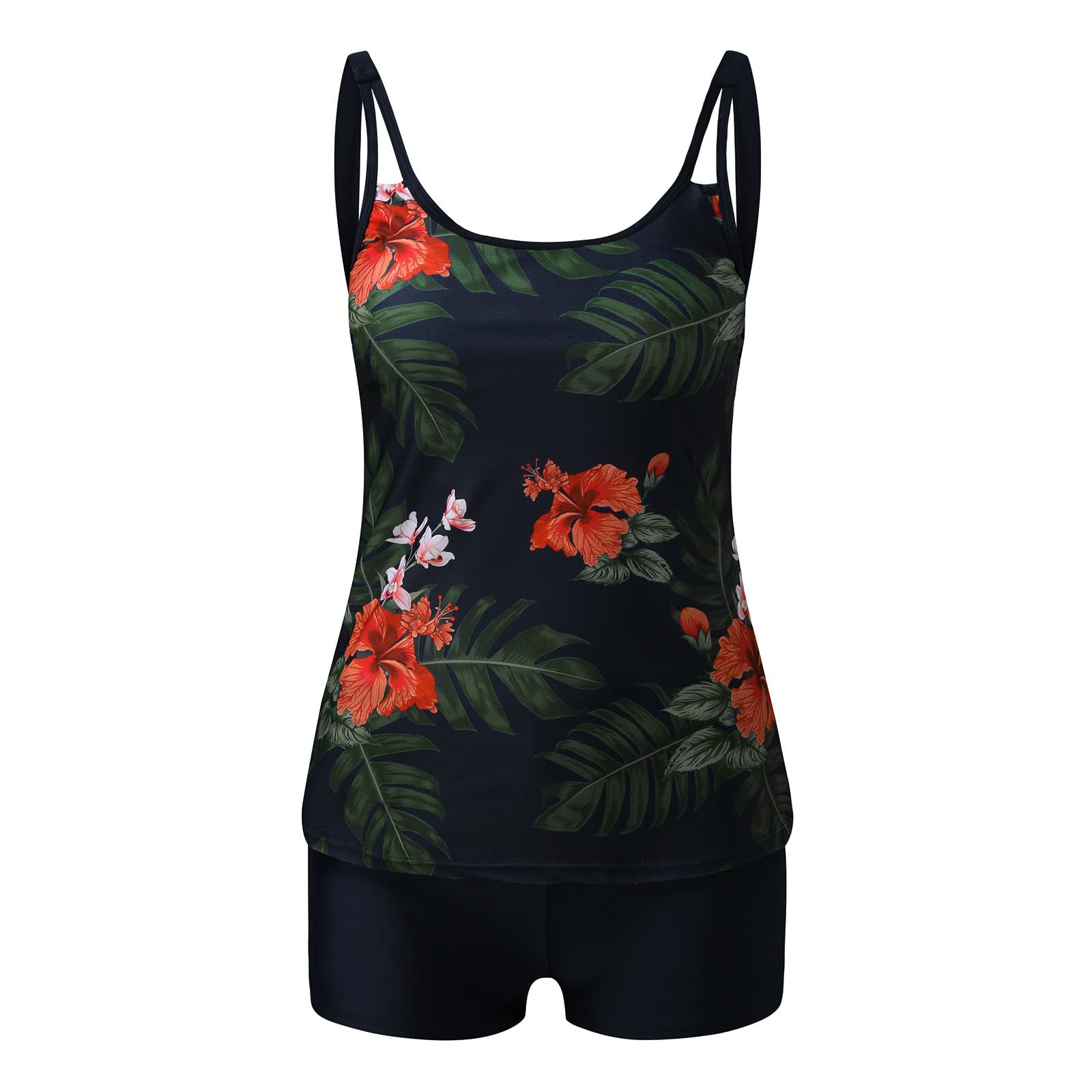 Women's Tummy Control Tankini Swimsuits with Shorts for Athletic Swimming