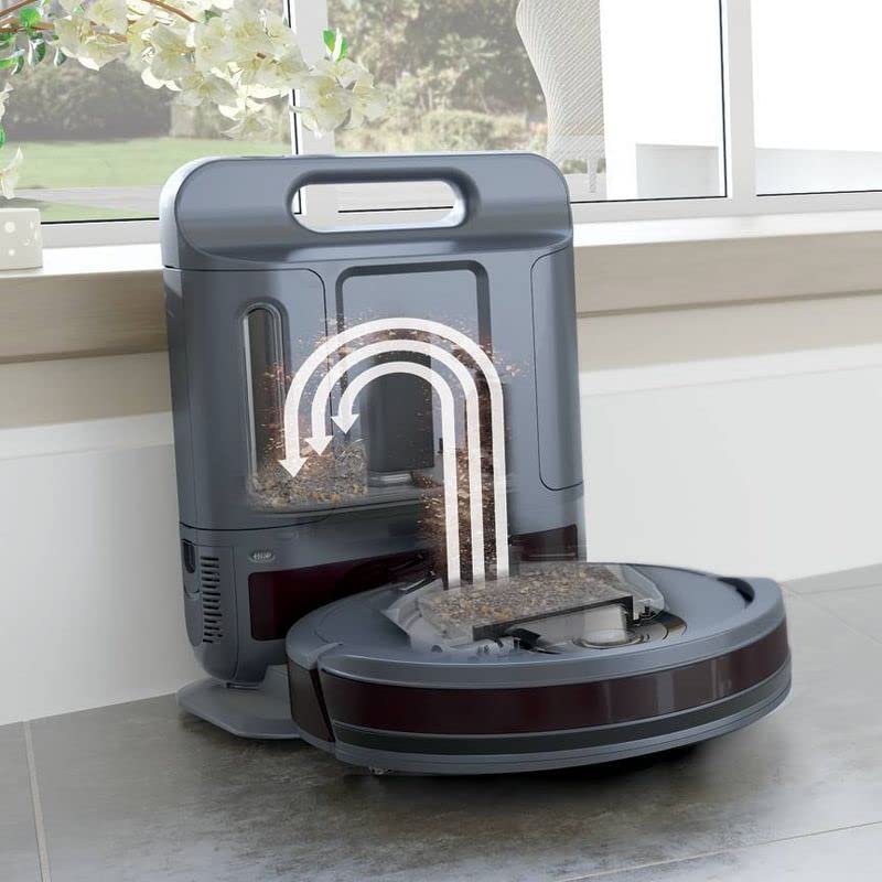 Shark EZ Wi-Fi Connected Robot Vacuum with XL Self-Empty Base - RV911AE (Renewed) | Smart Home Cleaning for Pet Hair, Hard Floors & Carpets | Ideal for Large Homes & Busy Families