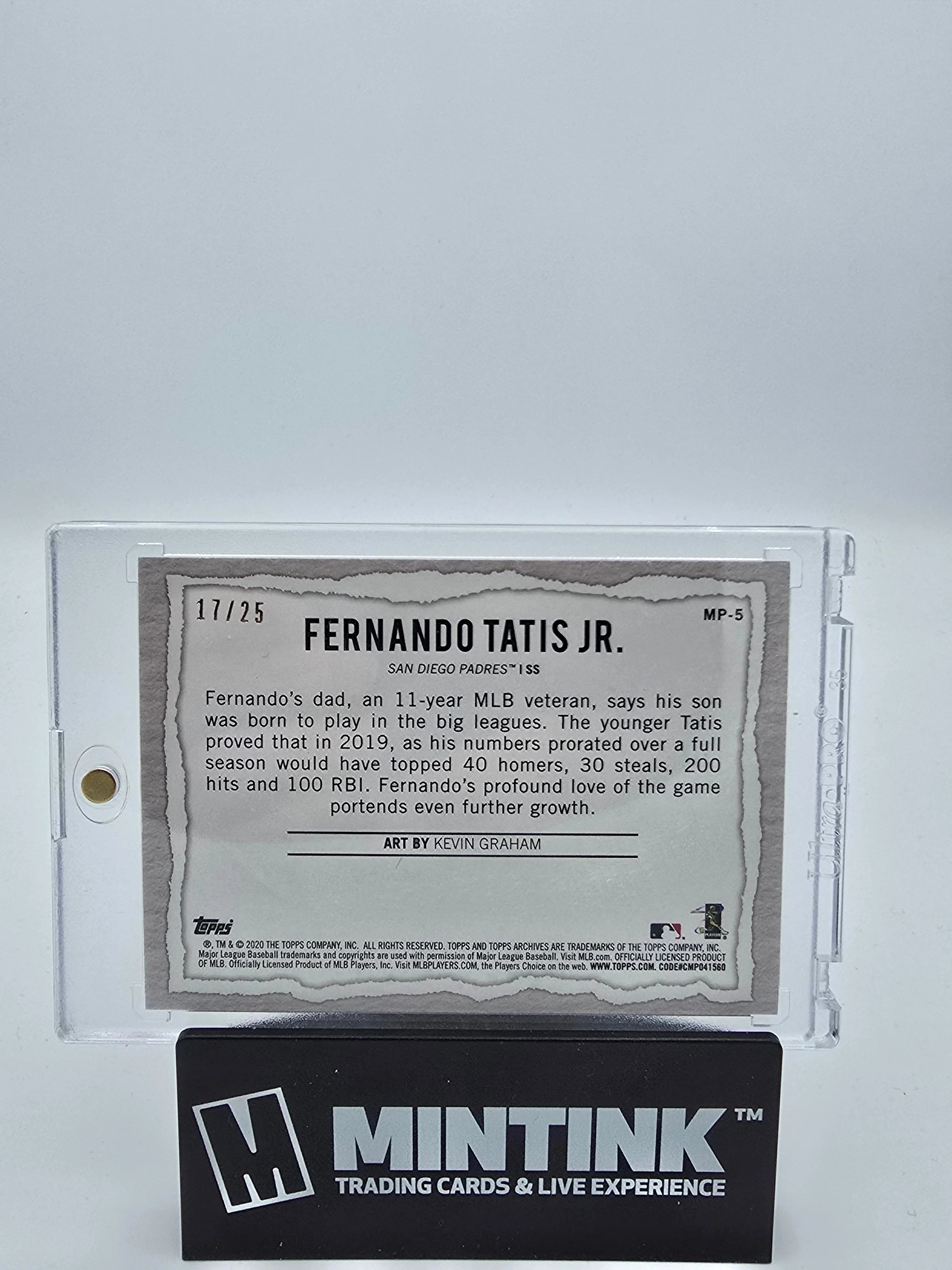 2020 Topps Baseball Fernando Tatis Jr. Orange Modern Artists Limited Edition /25 by Kevin Graham - Rare Baseball Card for Collectors & Sports Fans - Perfect for Display, Trading, and Investment