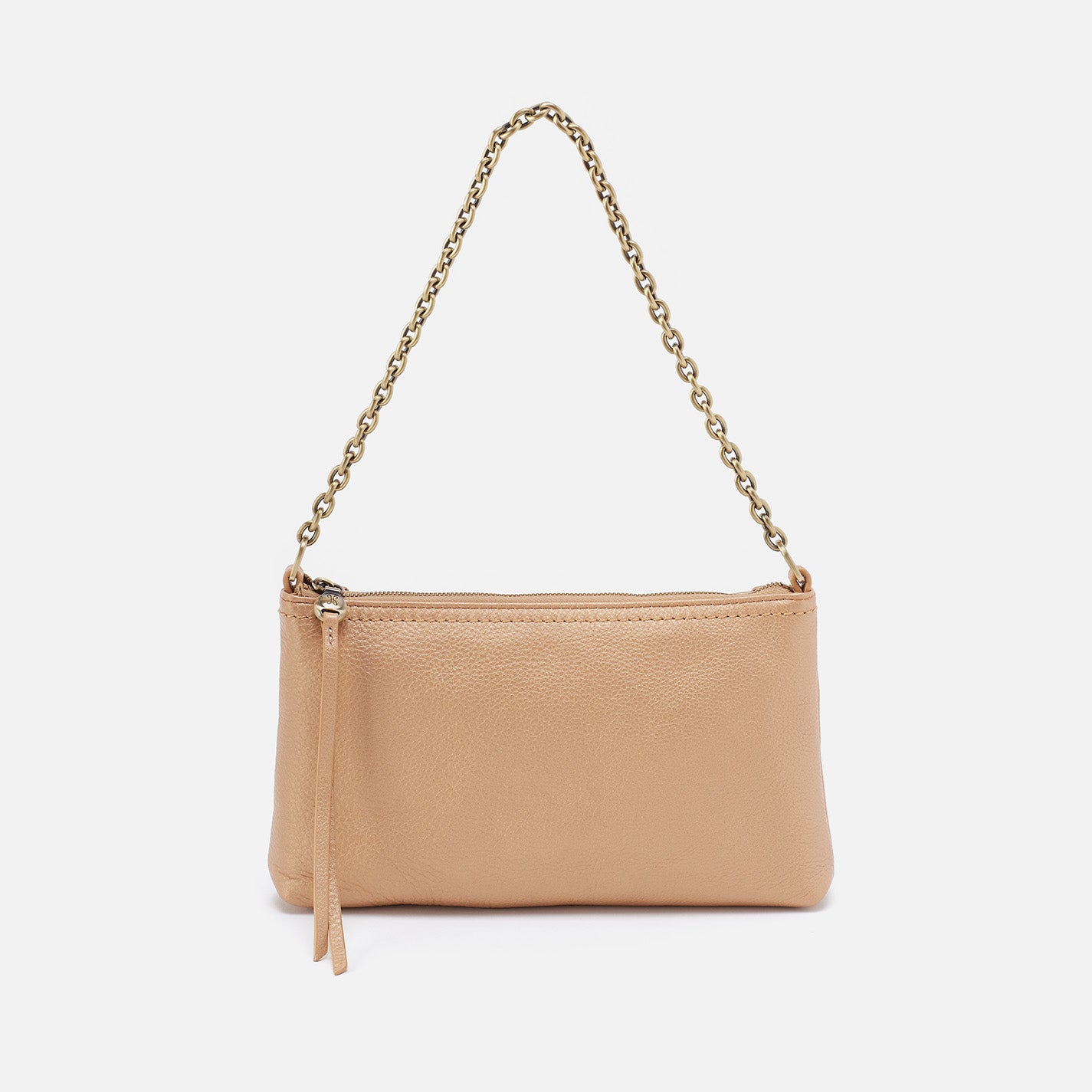 Darcy Crossbody Handbag in Pebbled Metallic Leather - Dusty Gold Women's Fashion Purse for Everyday Use, Work & Evening Out