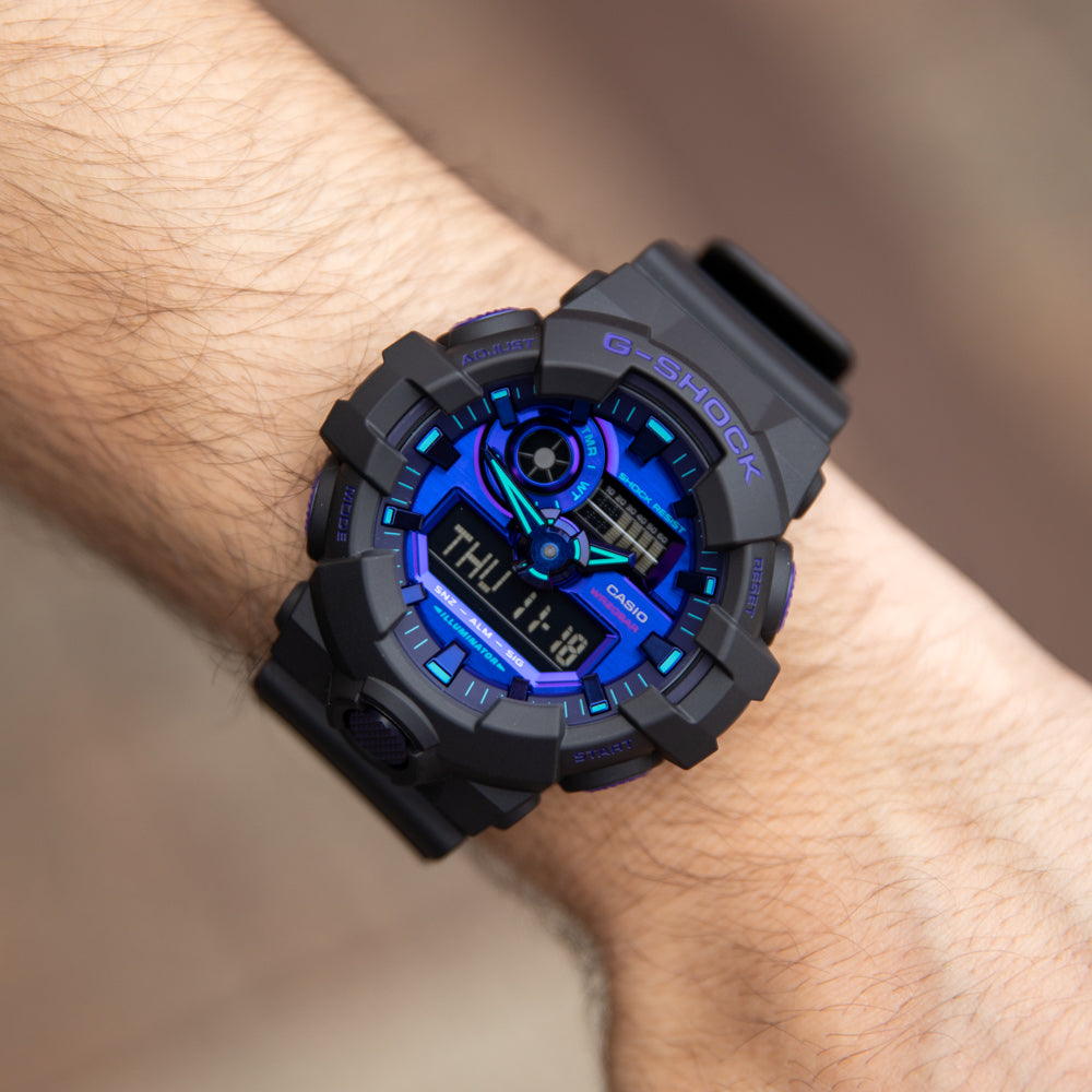 Casio G-Shock GA700VB-1A Virtual Blue Series Digital Sport Watch for Men - Durable, Shock-Resistant, Waterproof - Perfect for Outdoor Adventures, Workouts, and Everyday Wear