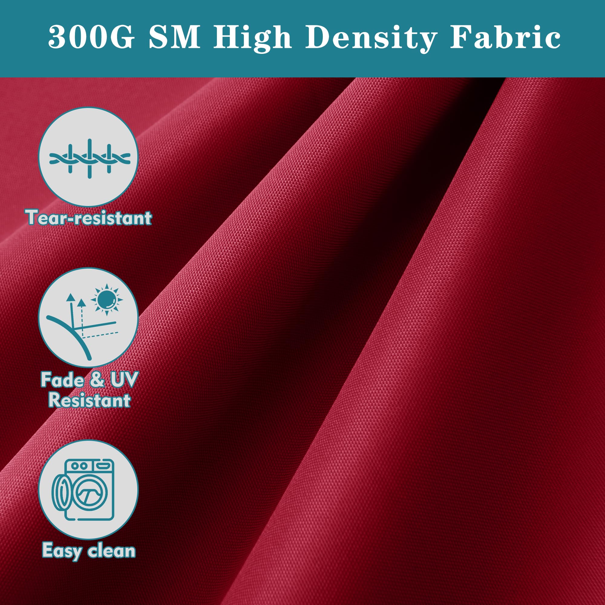45 x 18 Inch Waterproof Outdoor Bench Cushions - Thick Patio Swing Cushion with Ties, Durable 5-Year Color Fastness (Burgundy) - Perfect for Porch, Garden & Backyard Furniture