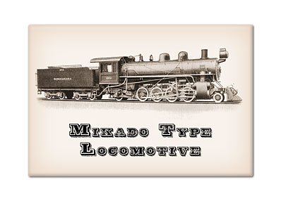 Vintage Mikado Type Locomotive Steam Engine Fridge Magnet - Collectible Train Model Refrigerator Magnet for Rail Fans & History Enthusiasts - Perfect for Kitchen Decor, Office Accessories & Gift Ideas