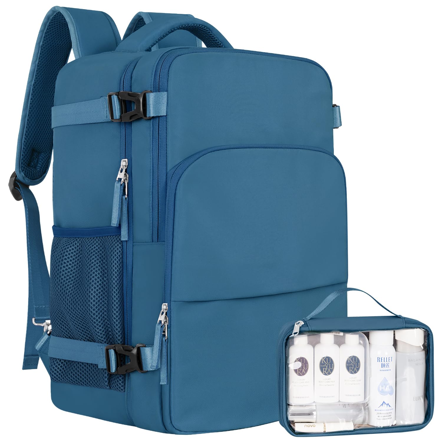 TSA Approved 17.3 Inch Waterproof Laptop Backpack for Travel - Multi-Pocket Carry On Flight Backpack for Men & Women (Deep Blue) - Perfect for Business Trips, College Students & Weekend Getaways