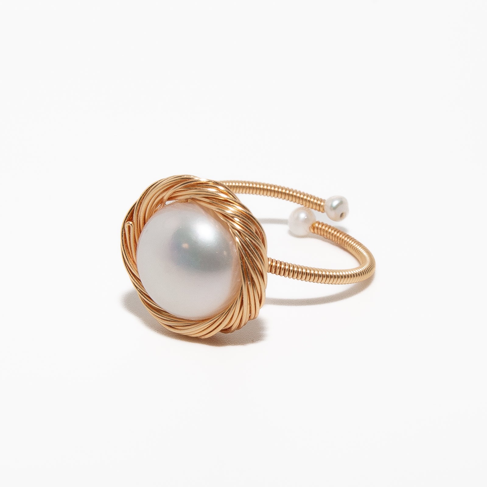 Pearl Serenade 14K Gold Ring for Women - Elegant Pearl Jewelry Gift for Anniversary, Wedding & Special Occasions