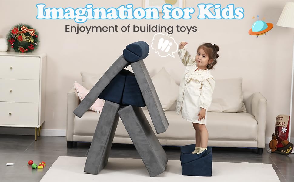 Kids Play Couch Set - 9 Piece Toddler Sofa for Imaginative Play | Soft Foam Climbing Cushions for Indoor & Outdoor Use | Creative Furniture for Toddlers to Teens | Perfect for Playrooms, Bedrooms & Backyards