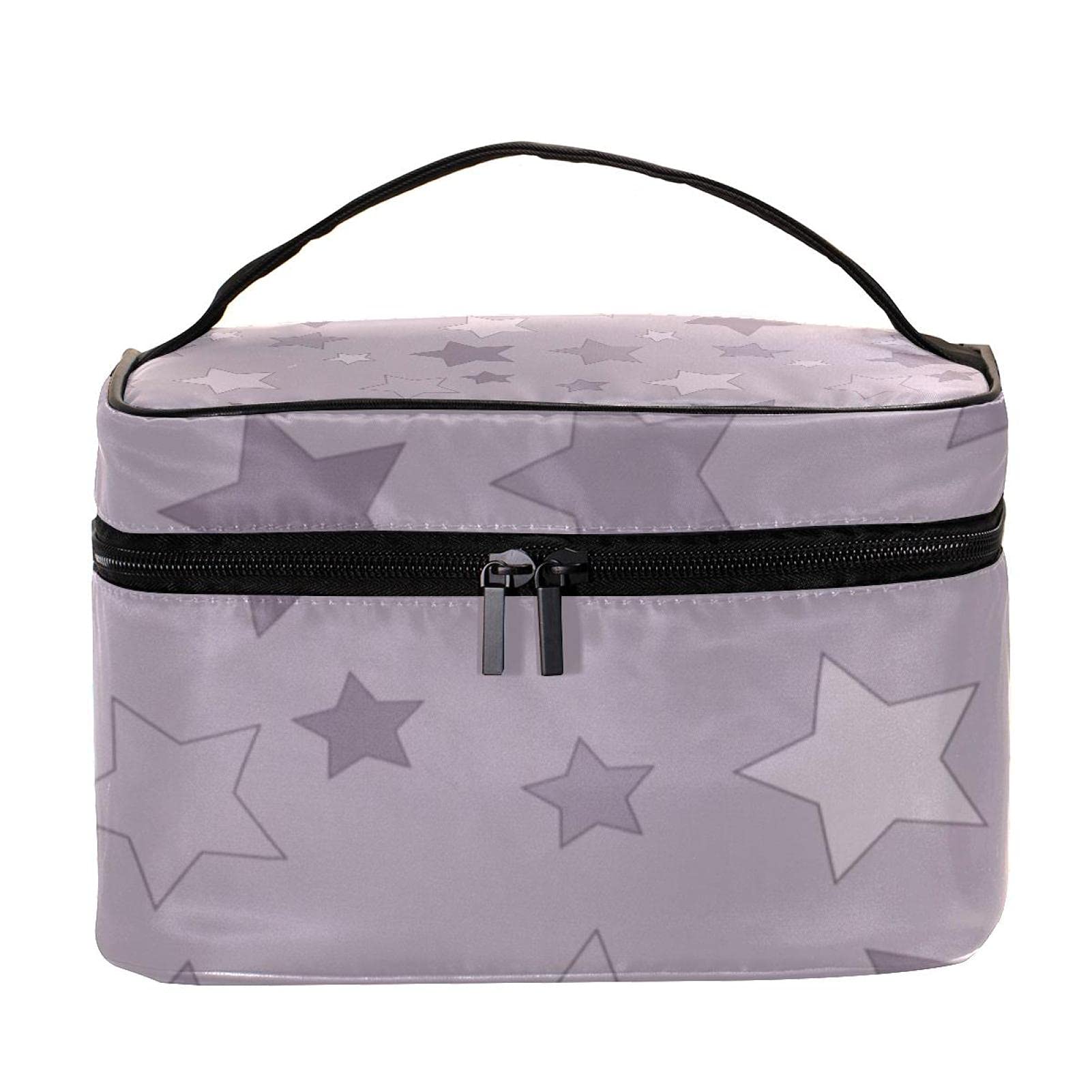 Retro Stars Cosmetic Bag for Women - Large Travel Makeup Organizer with Zipper, Perfect for Vacation & Daily Use