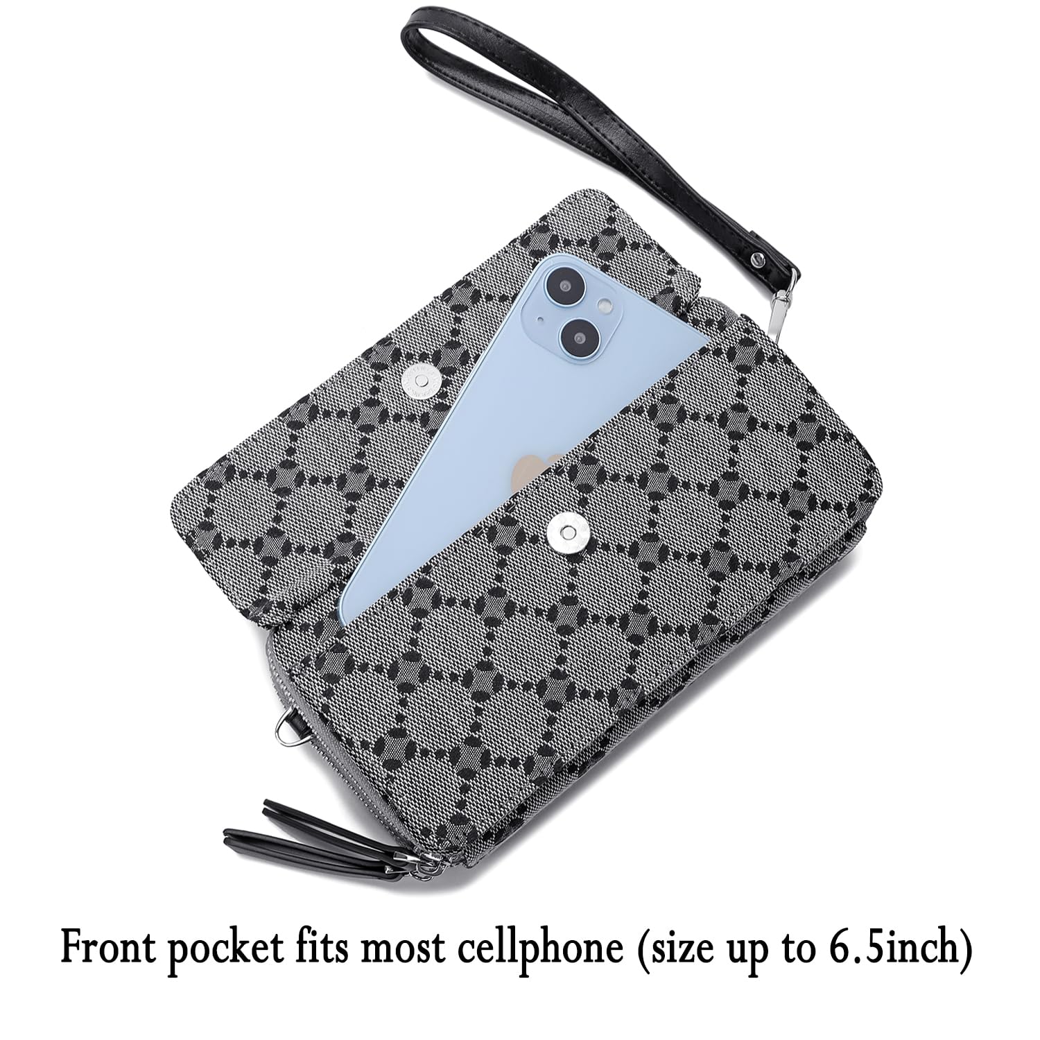 Lanyani RFID Blocking Crossbody Wallet Wristlet Purse for Women - Vegan Leather Phone Holder with Card Slots - Perfect for Travel, Shopping & Everyday Use