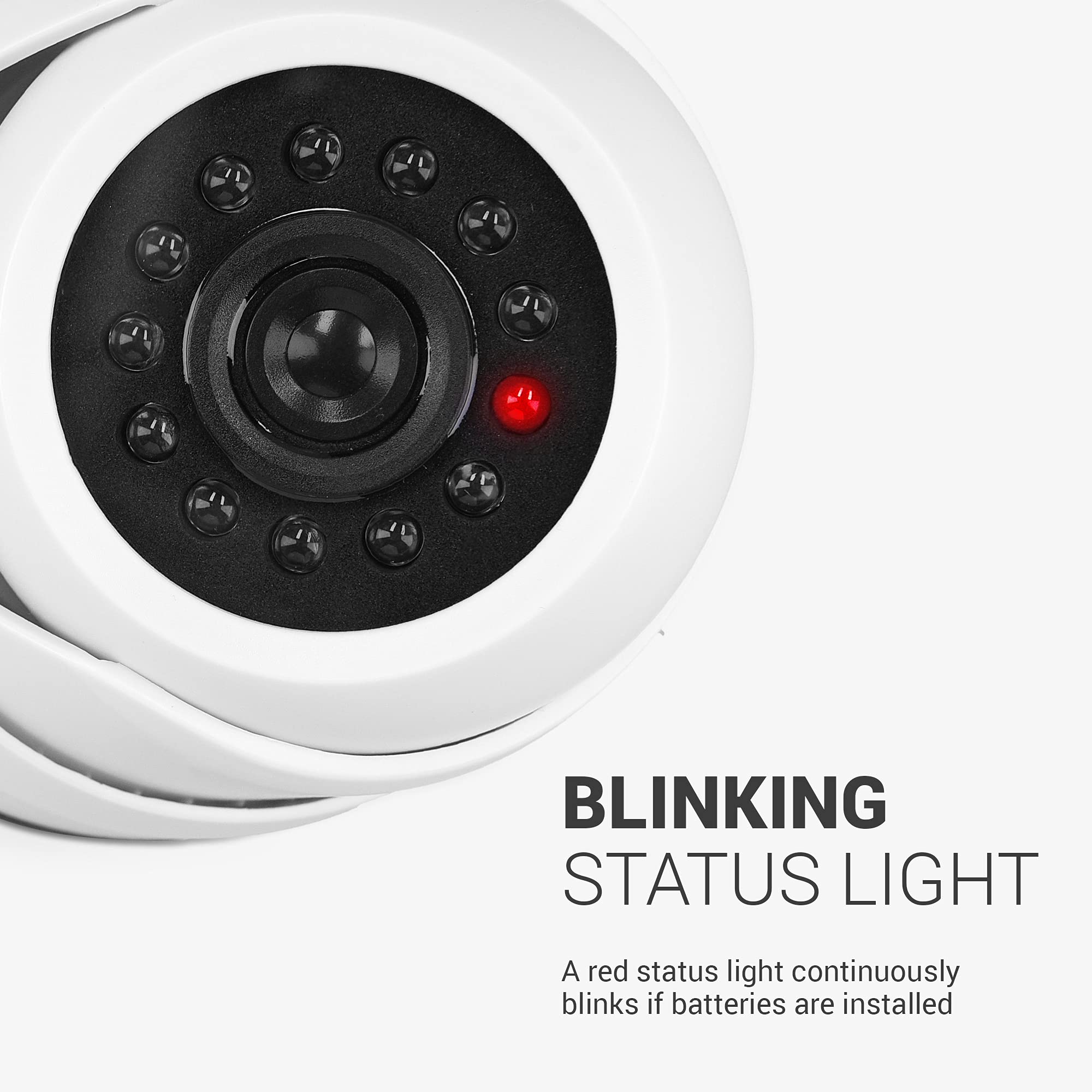 **kwmobile Fake Surveillance Camera - 2 Pack Dummy CCTV Security Camera with LED Light for Home & Shop - Dome Style Burglar Deterrent for Indoor Use (1080p HD, White) - Ideal for Garage, Office & Retail Store Security**